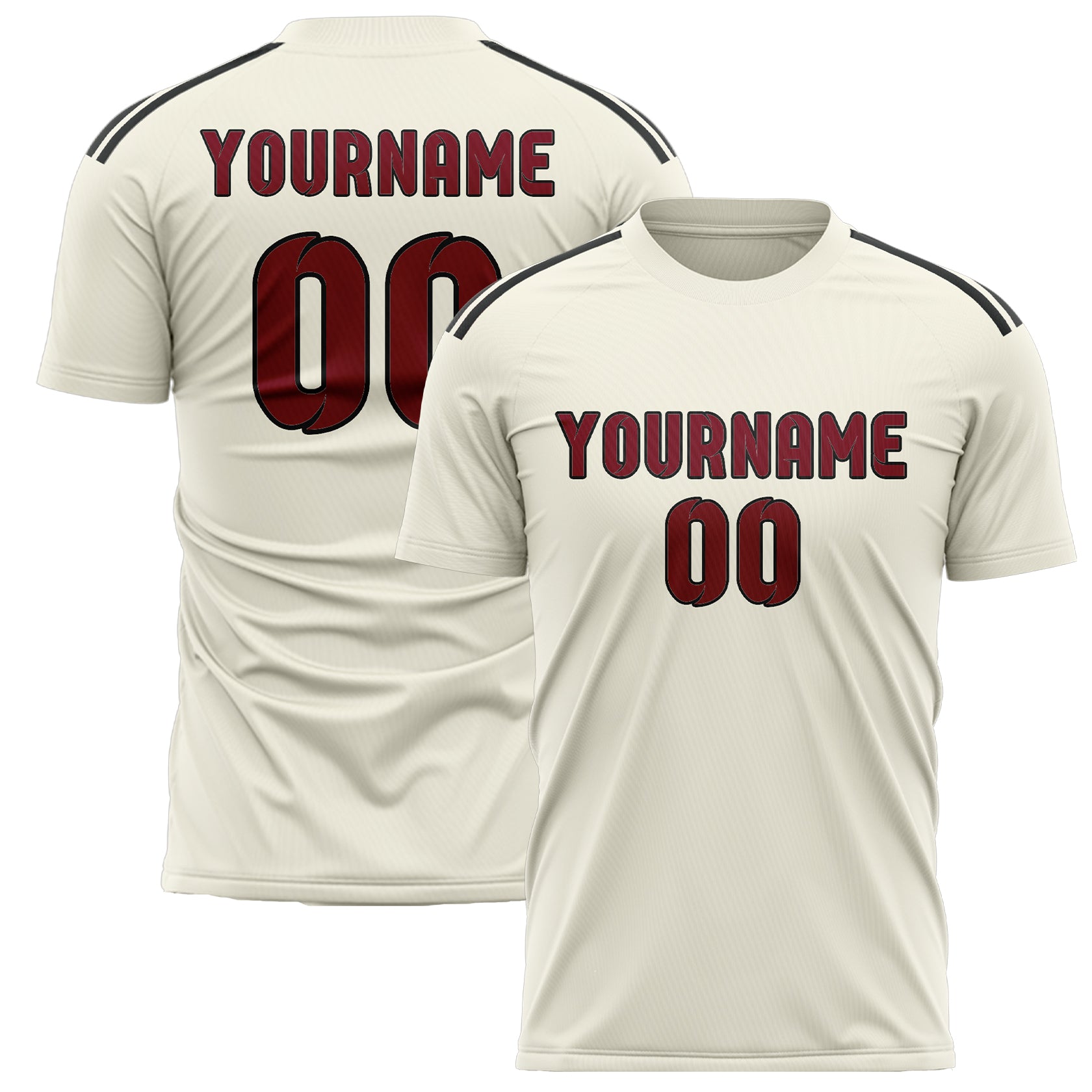Benutzerdefiniertes Professionelles Beige Karmesinrot Fußballtrikot