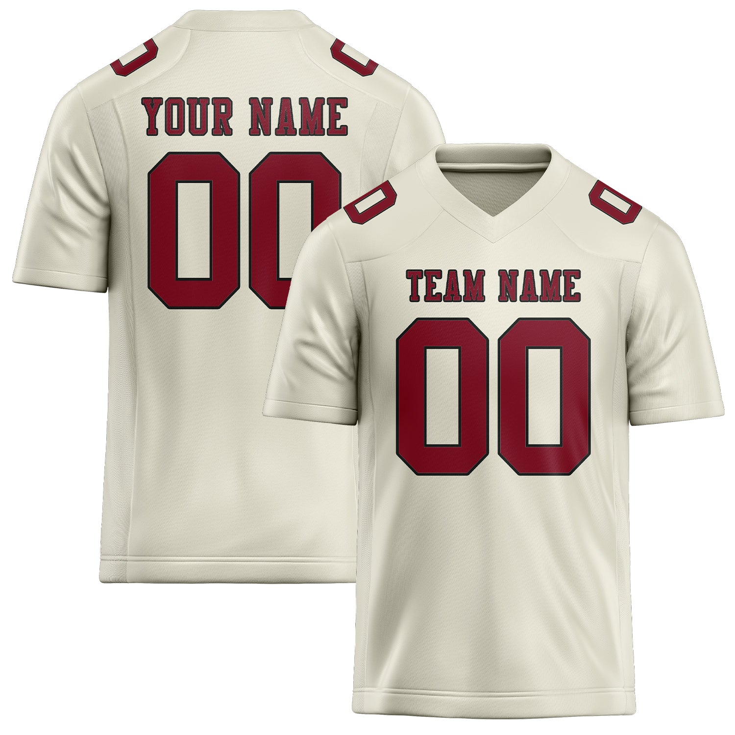 Maillot de rugby beige cramoisi professionnel sur mesure