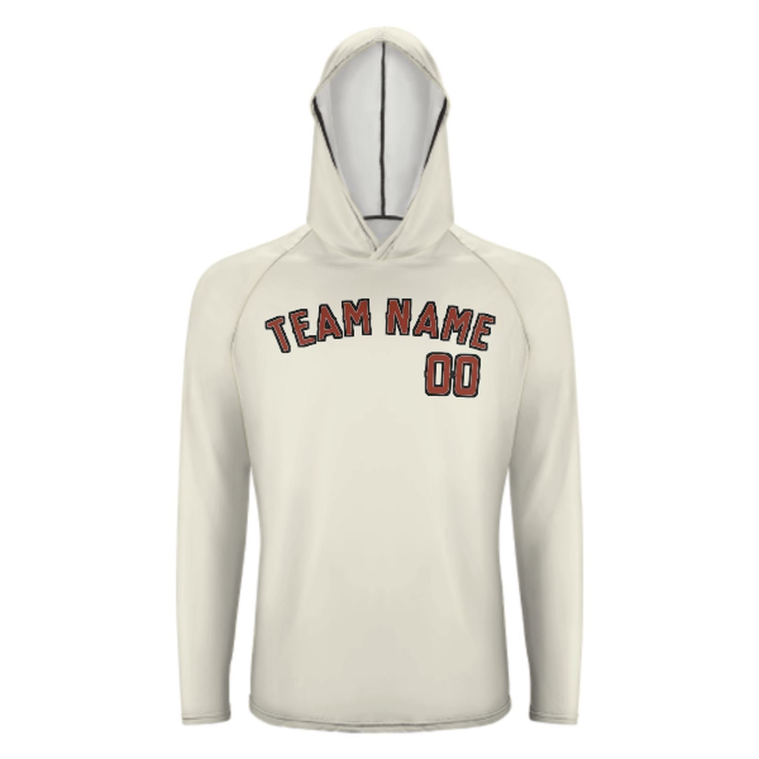 Maßgeschneidertes Beige Korallenrot UV-Hoodie