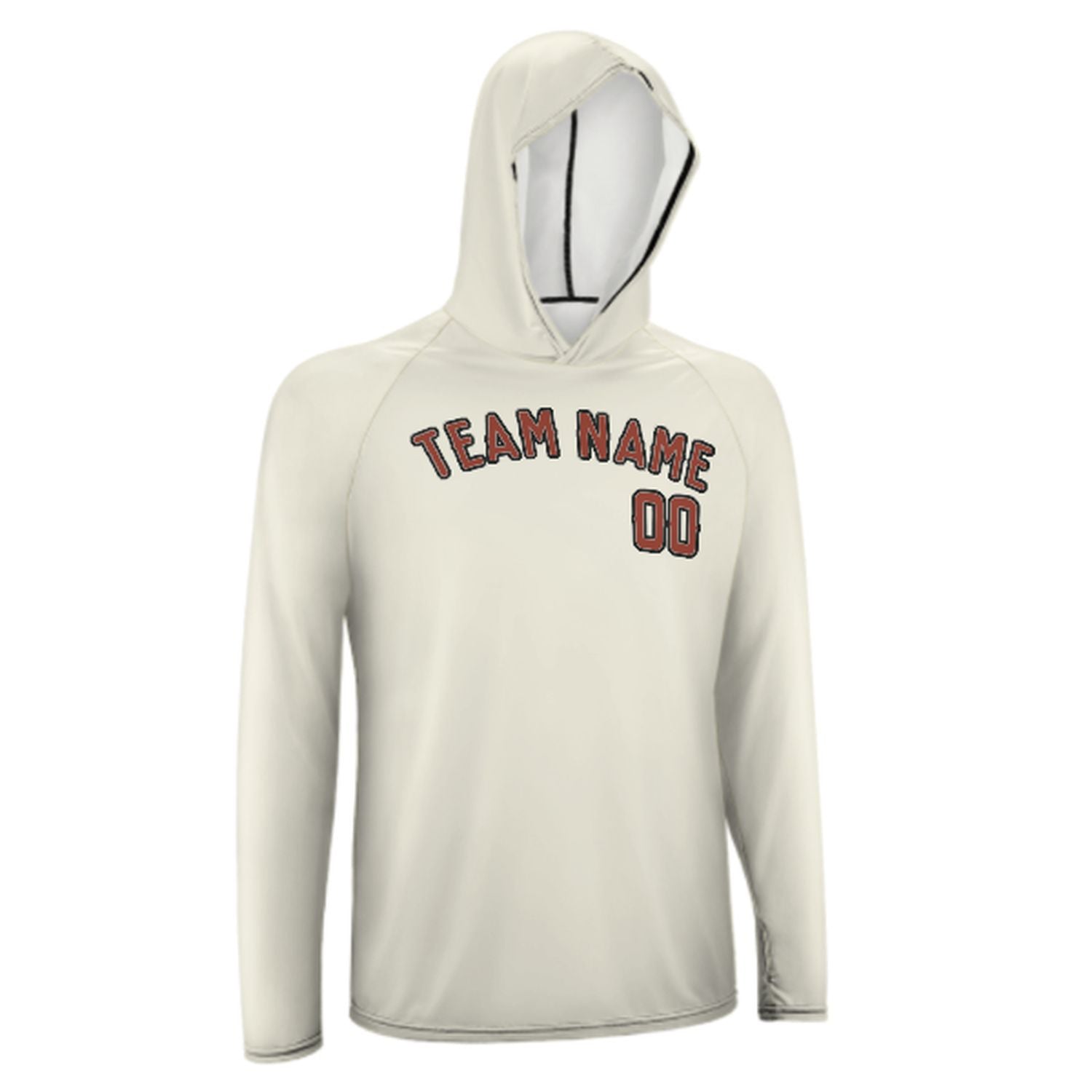 Maßgeschneidertes Beige Korallenrot UV-Hoodie