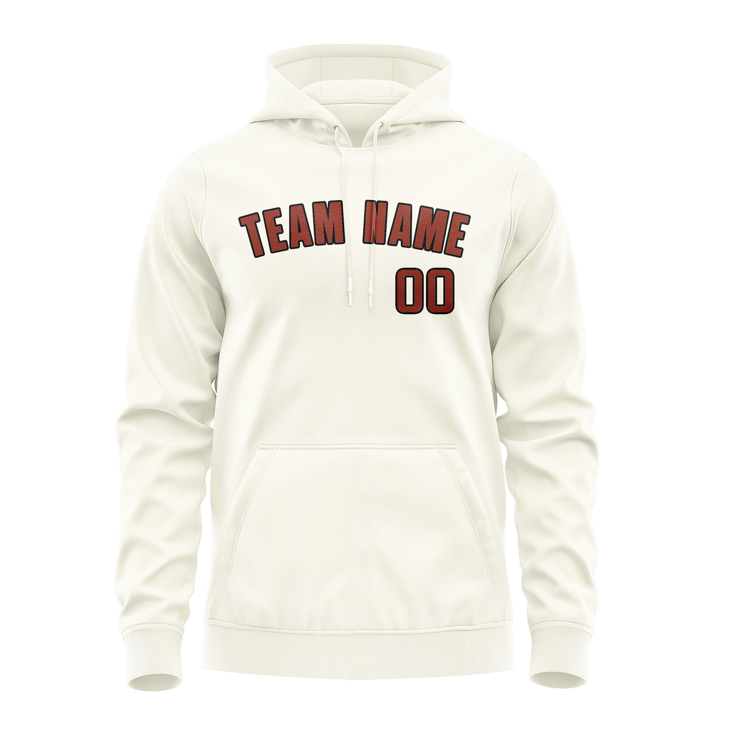 Maßgeschneidertes Beige Korallenrot Hoodie