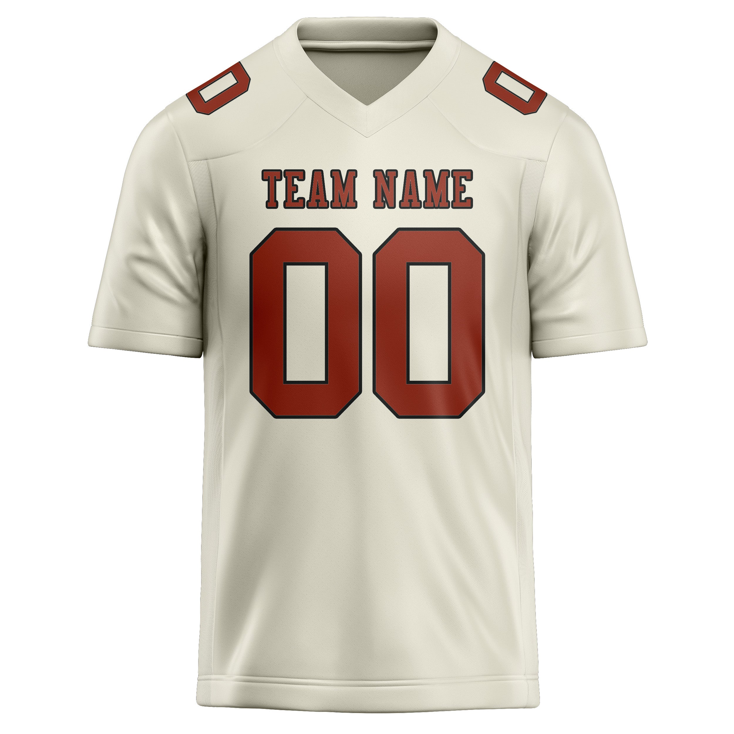 Maillot de rugby professionnel beige corail rouge sur mesure