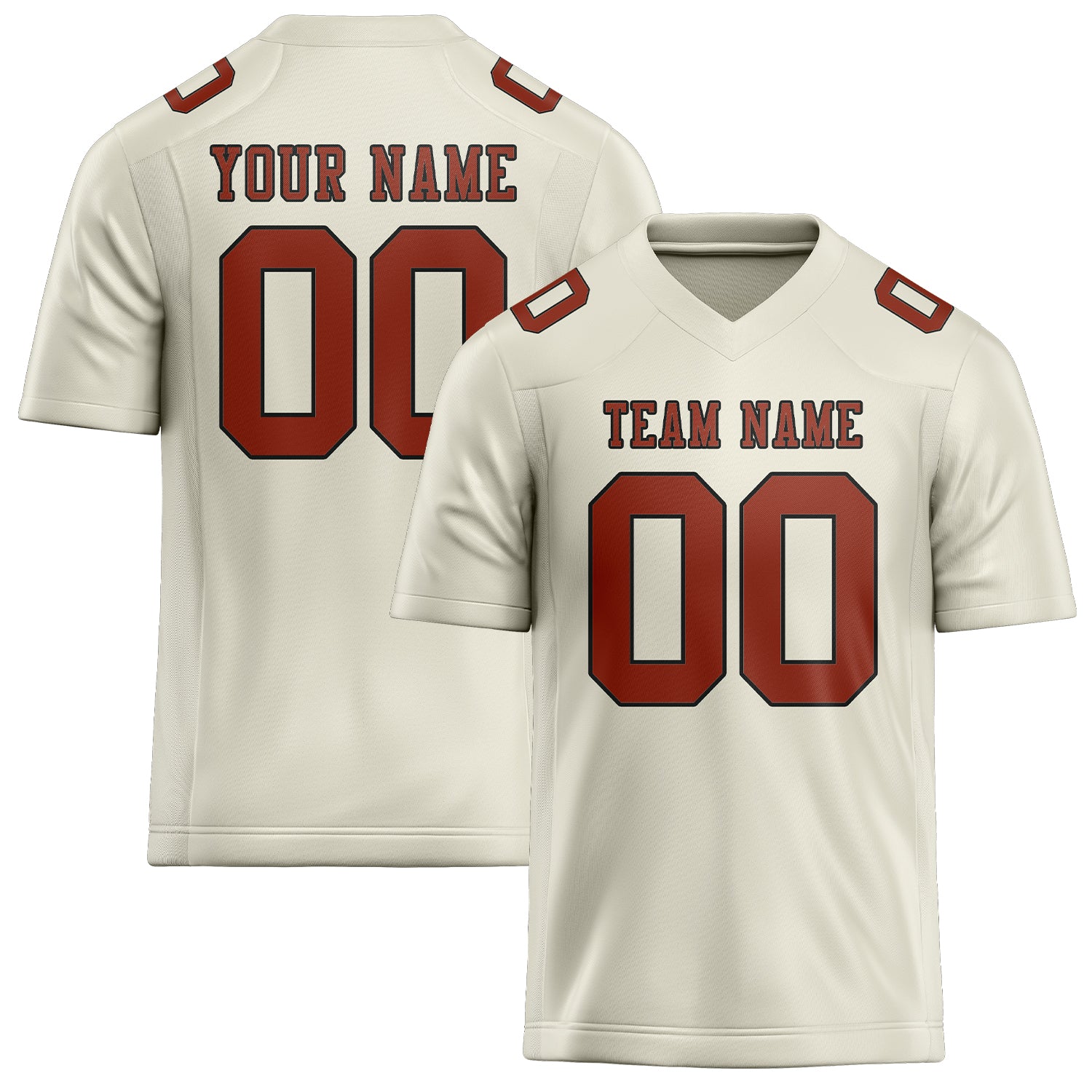 Maillot de rugby professionnel beige corail rouge sur mesure