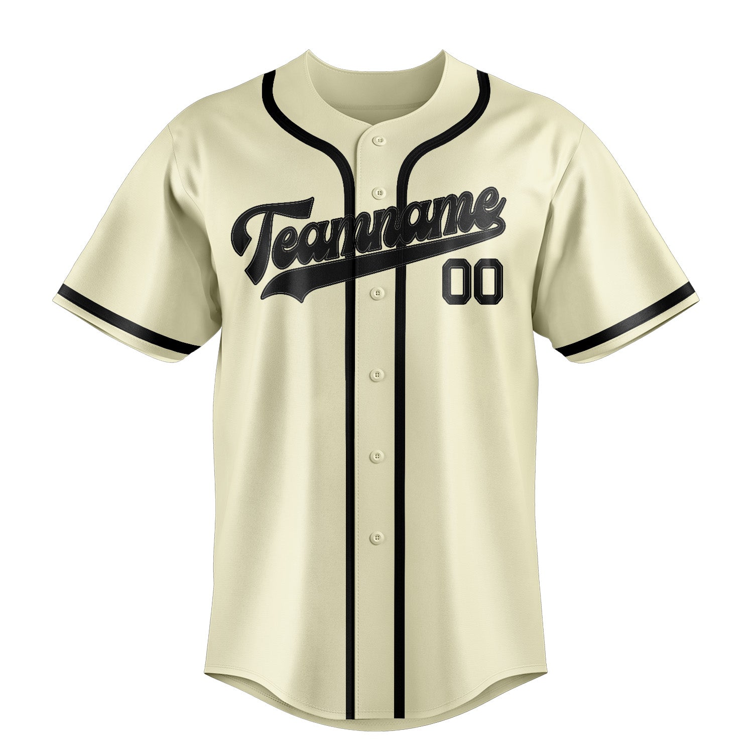 Benutzerdefiniertes Professionelles Beige Schwarz Baseballtrikot