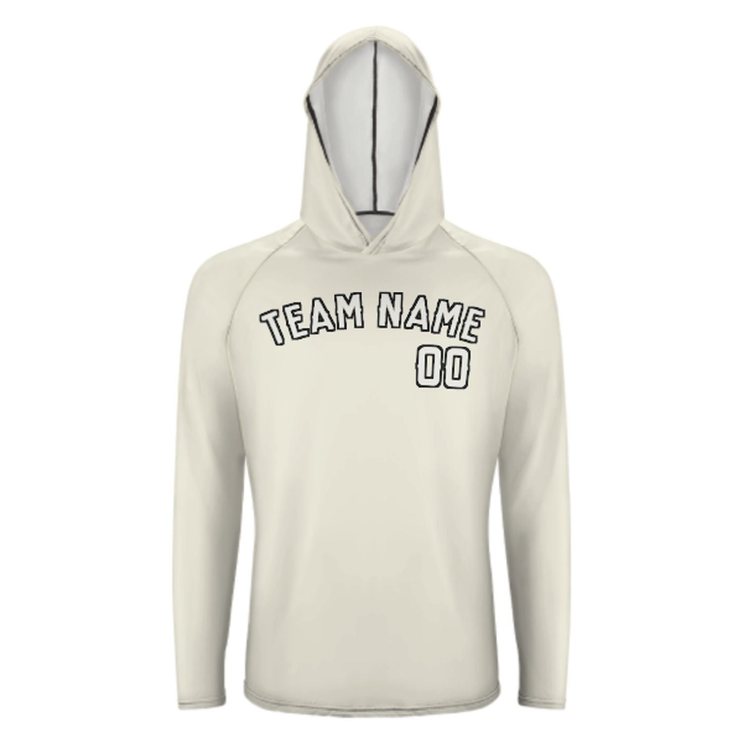 Maßgeschneidertes Beige Weiß UV-Hoodie