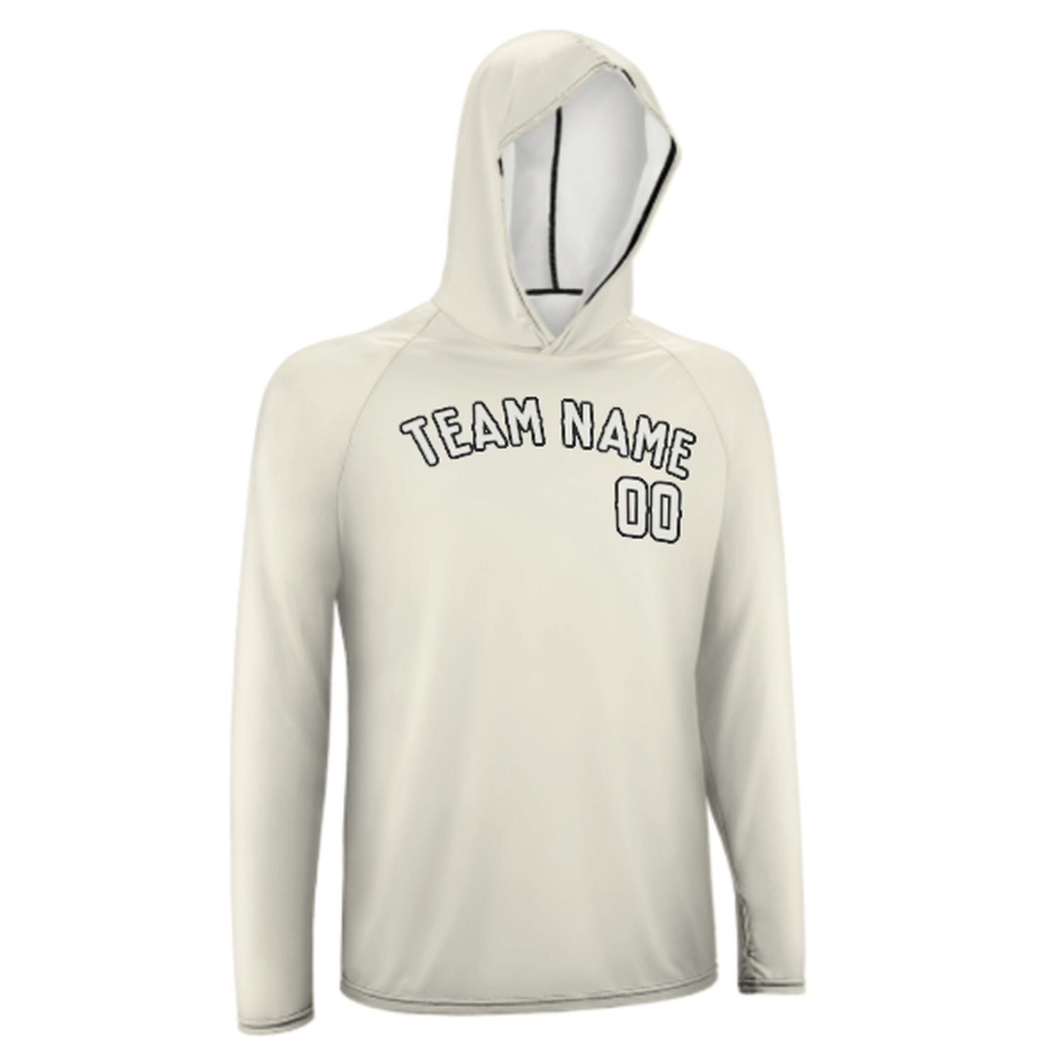 Maßgeschneidertes Beige Weiß UV-Hoodie