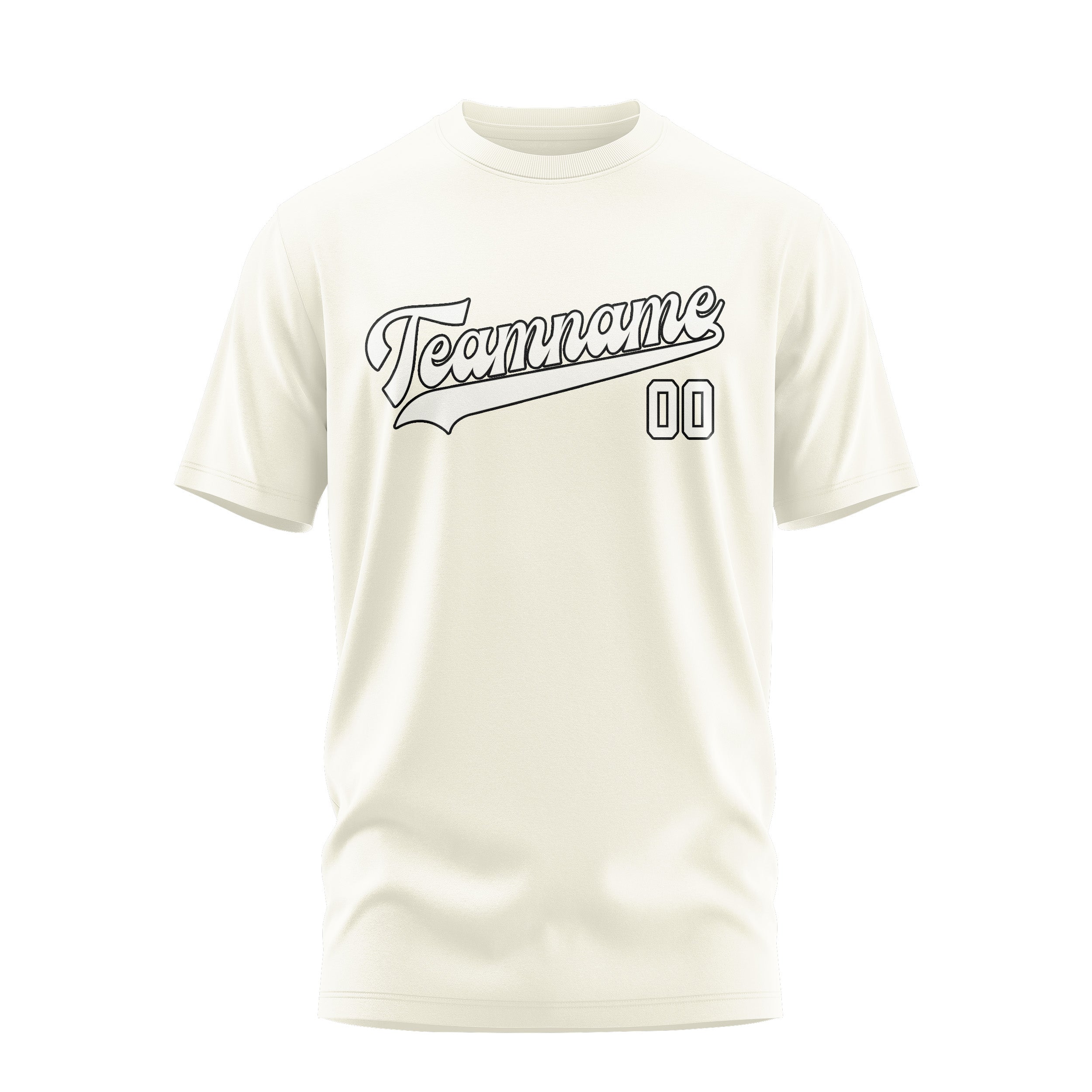 Maßgeschneidertes Beige Weiß T-Shirt