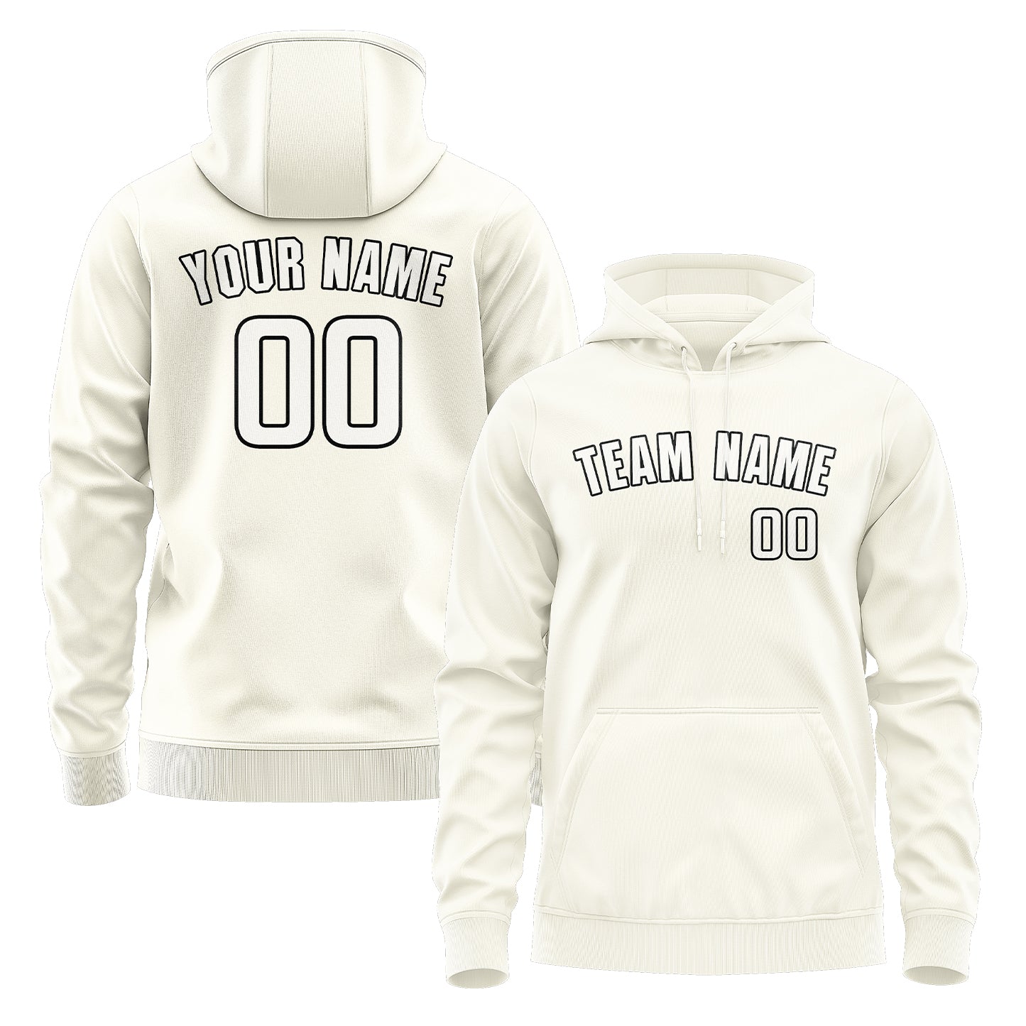 Maßgeschneidertes Beige Weiß Hoodie