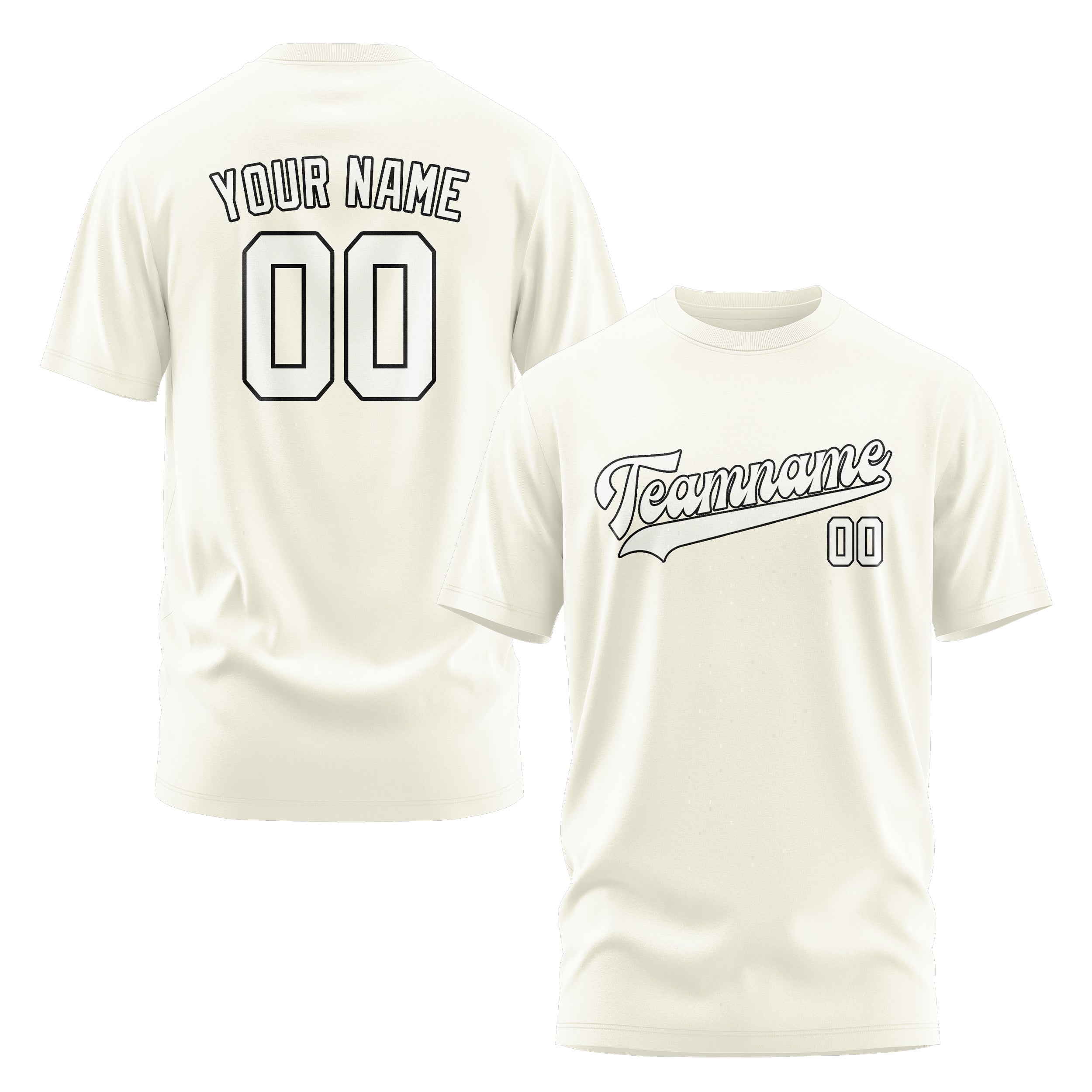Maßgeschneidertes Beige Weiß T-Shirt