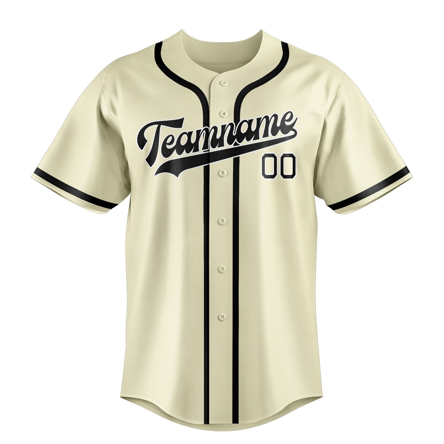 Benutzerdefiniertes Professionelles Beige Schwarz Baseballtrikot