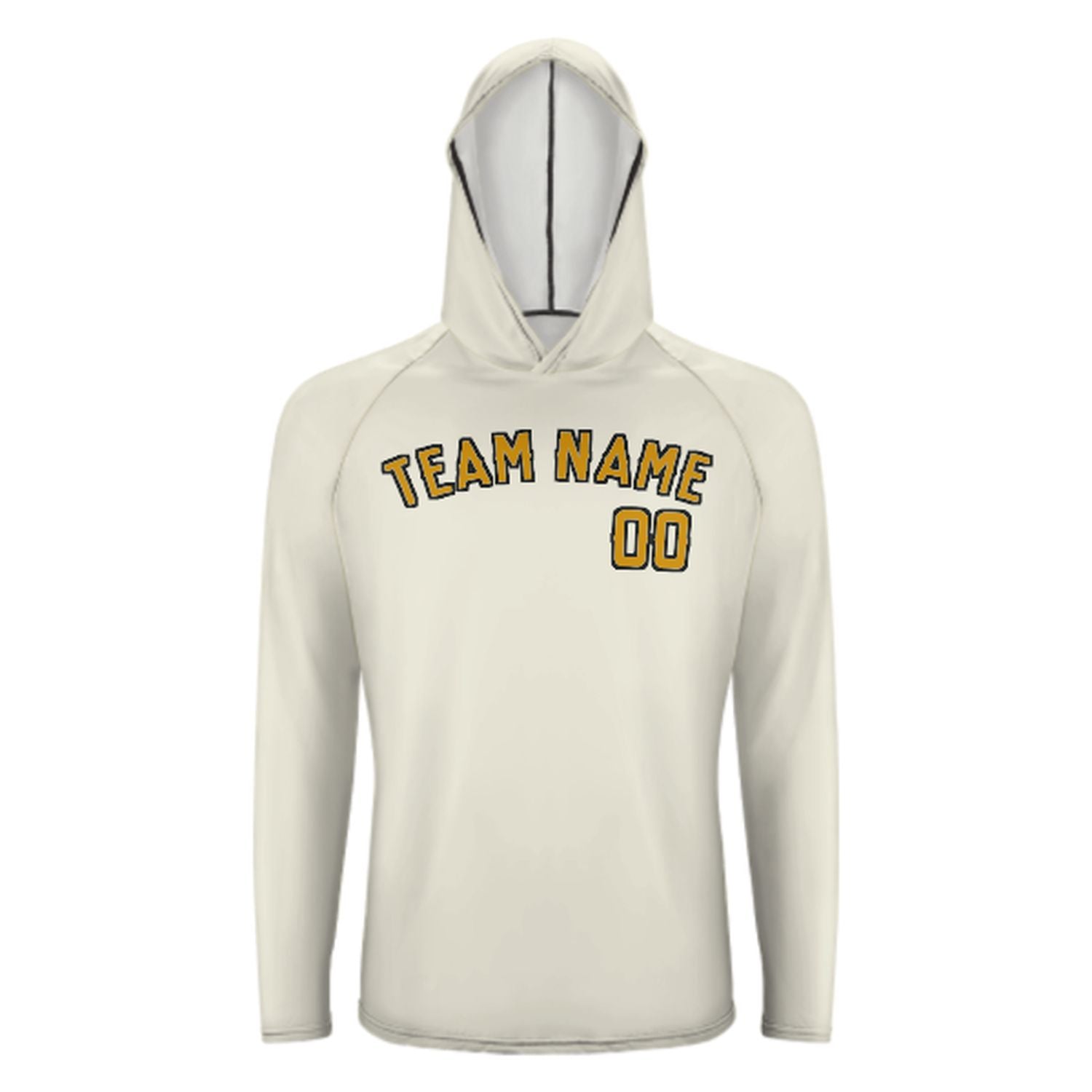 Maßgeschneidertes Beige Gelb UV-Hoodie