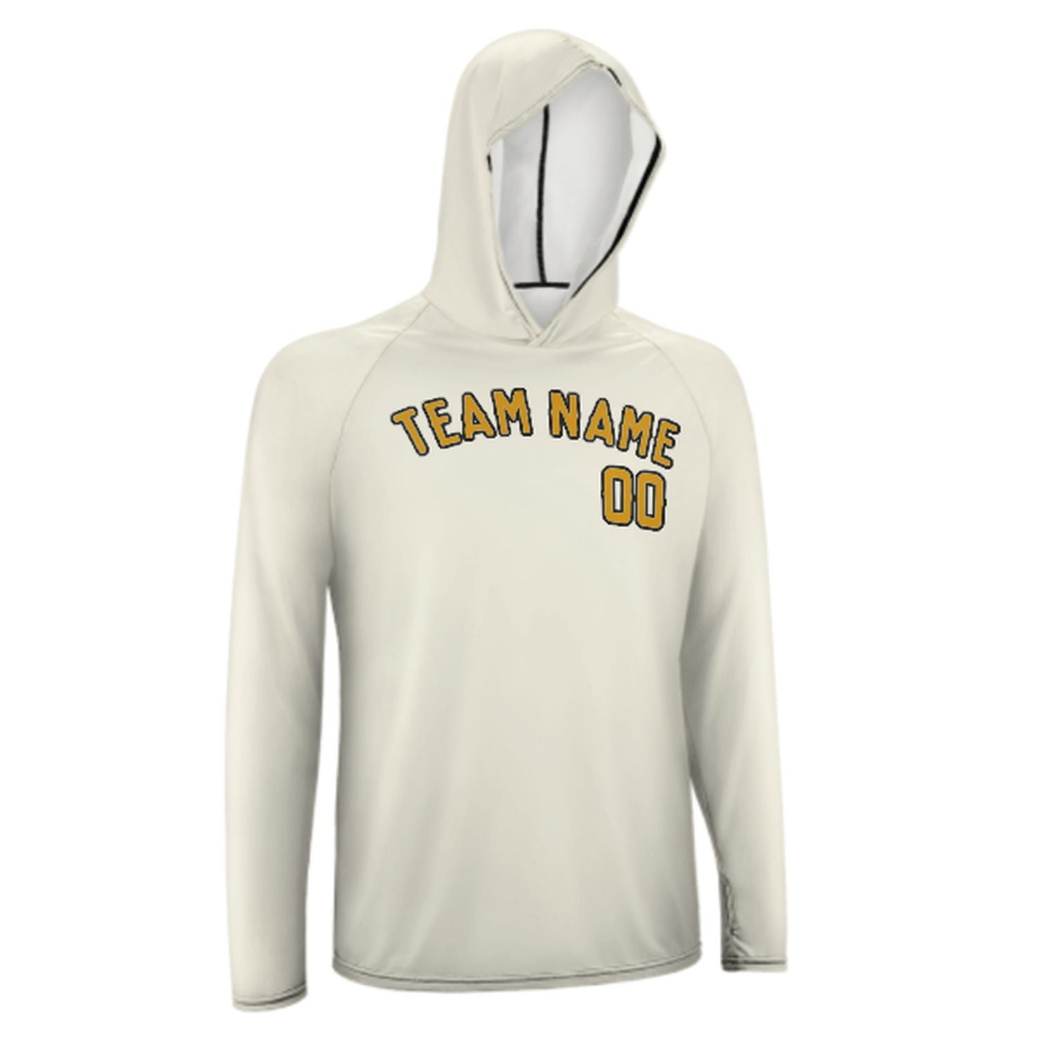 Maßgeschneidertes Beige Gelb UV-Hoodie
