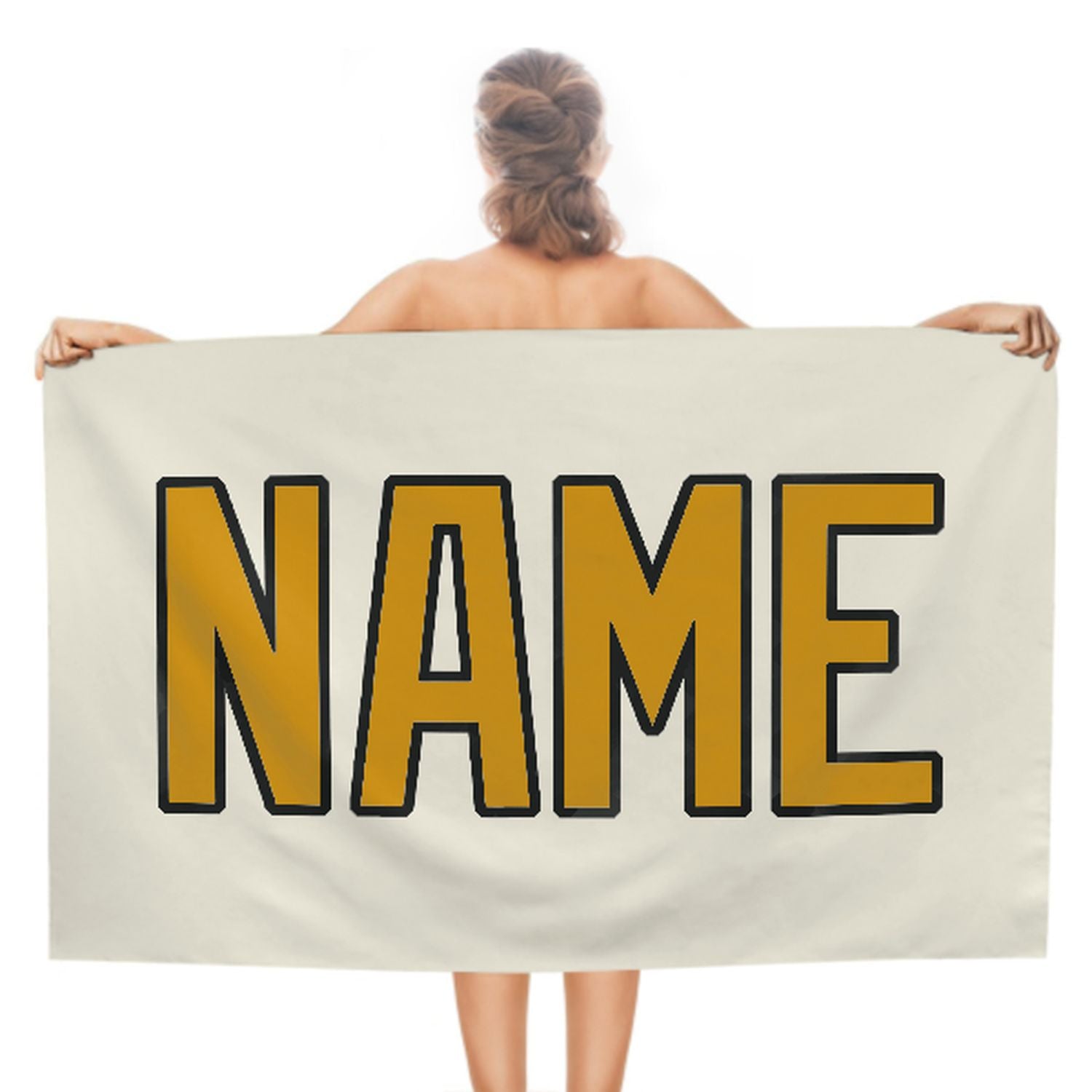 Maßgeschneidertes Beige Gelb Strandtuch