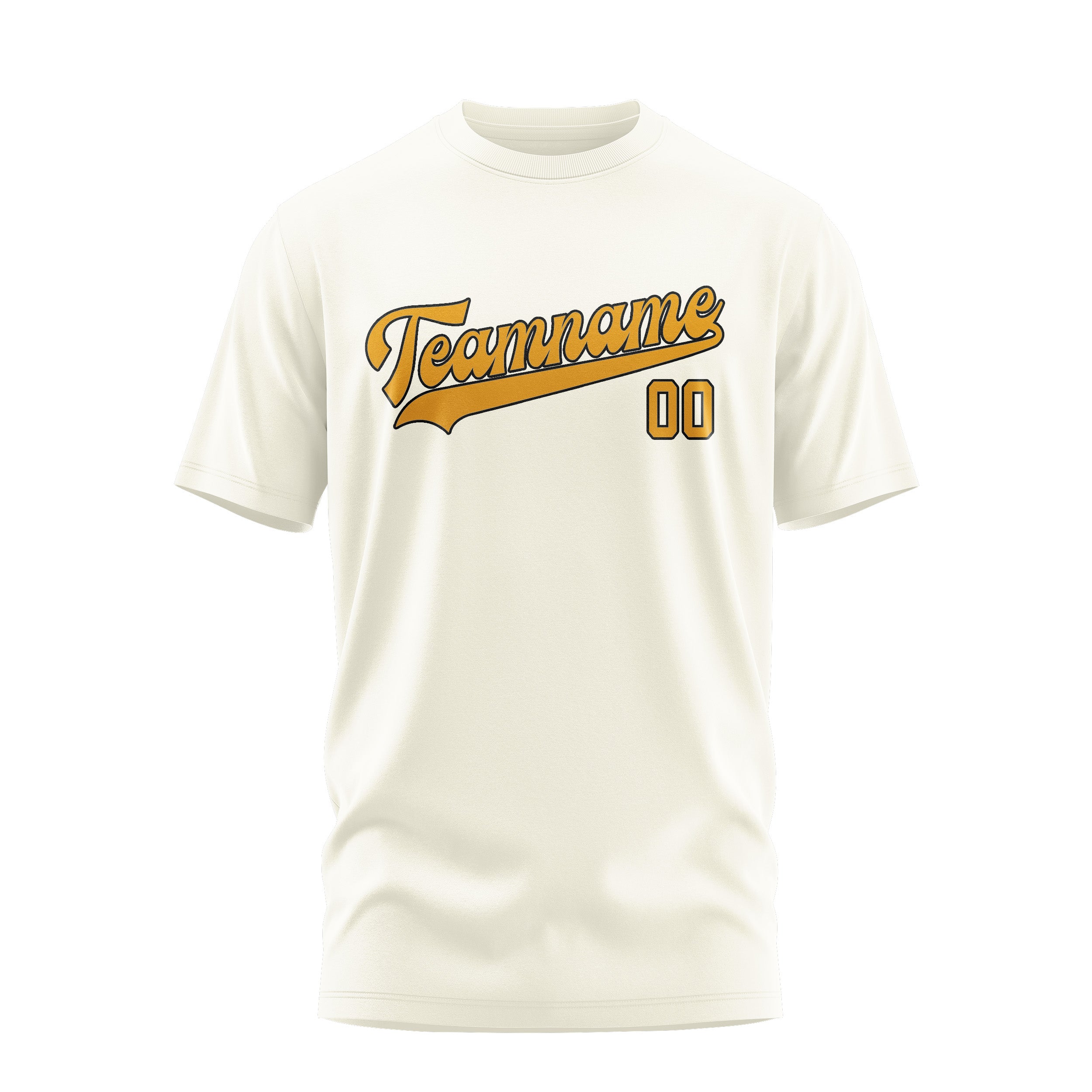 Maßgeschneidertes Beige Gelb T-Shirt