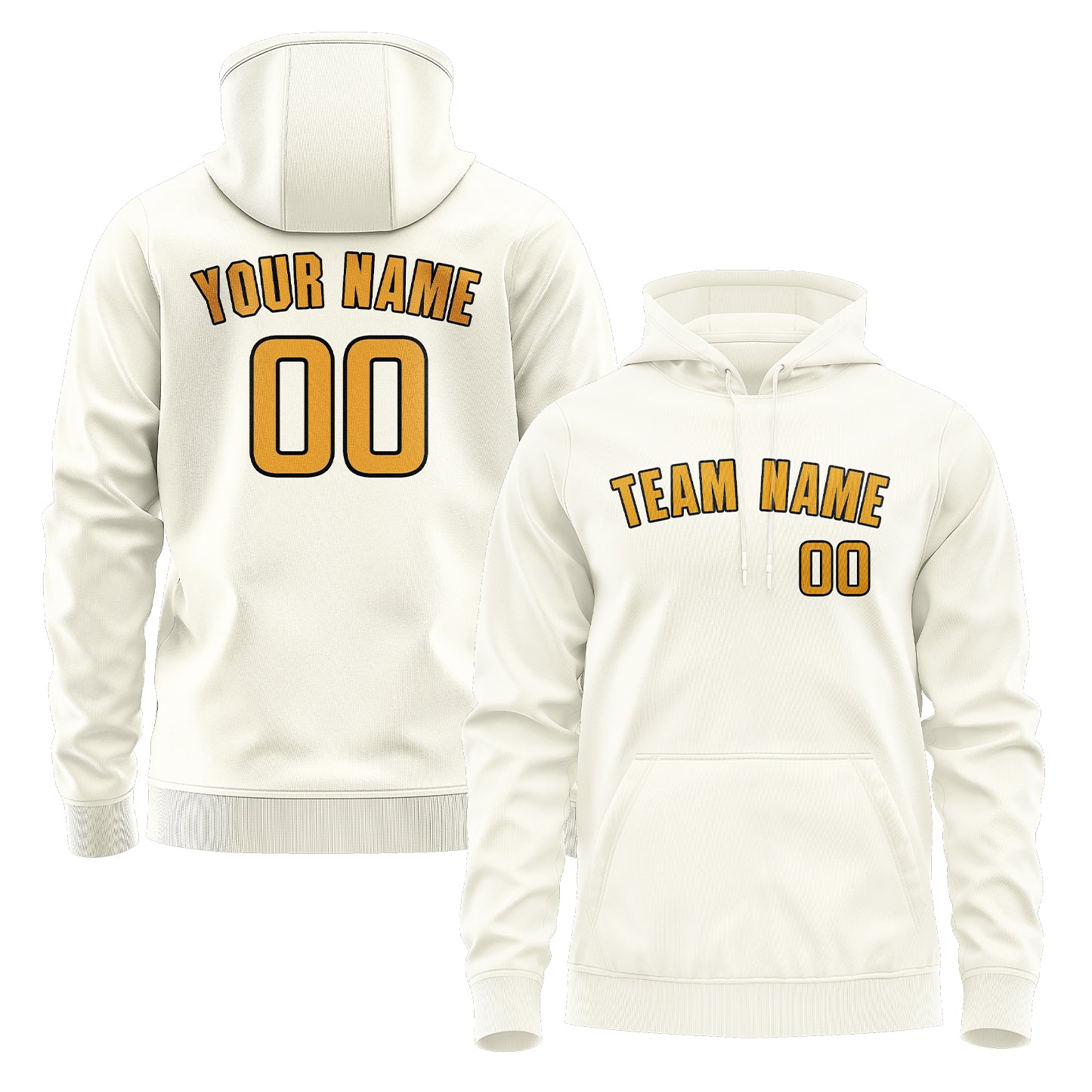 Maßgeschneidertes Beige Gelb Hoodie