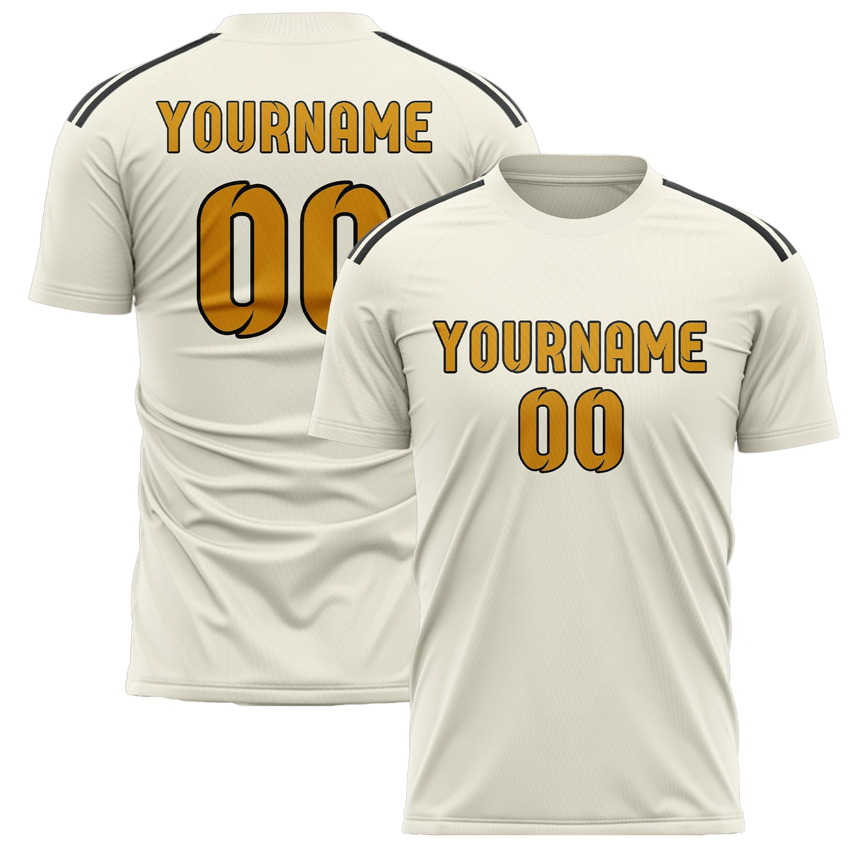 Benutzerdefiniertes Professionelles Beige Gelb Fußballtrikot