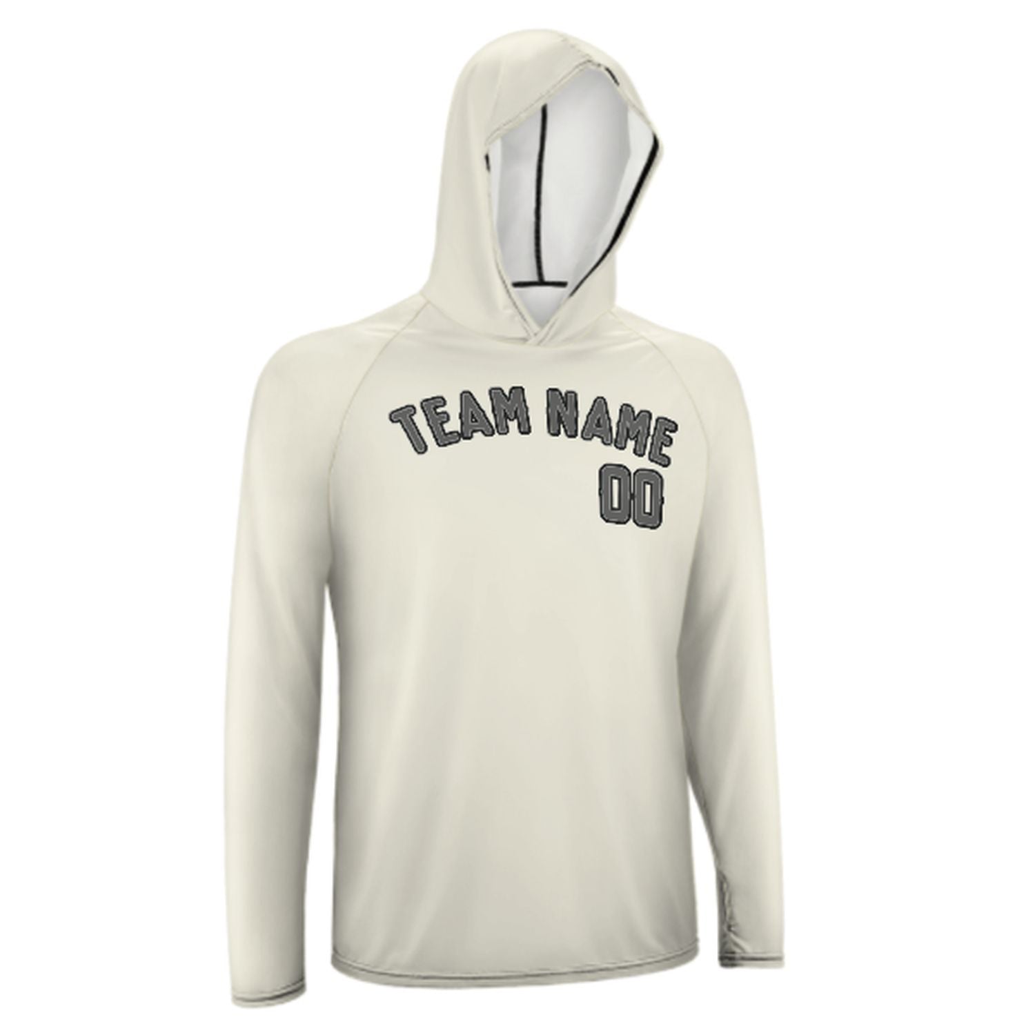 Maßgeschneidertes Beige Dunkelgrau UV-Hoodie
