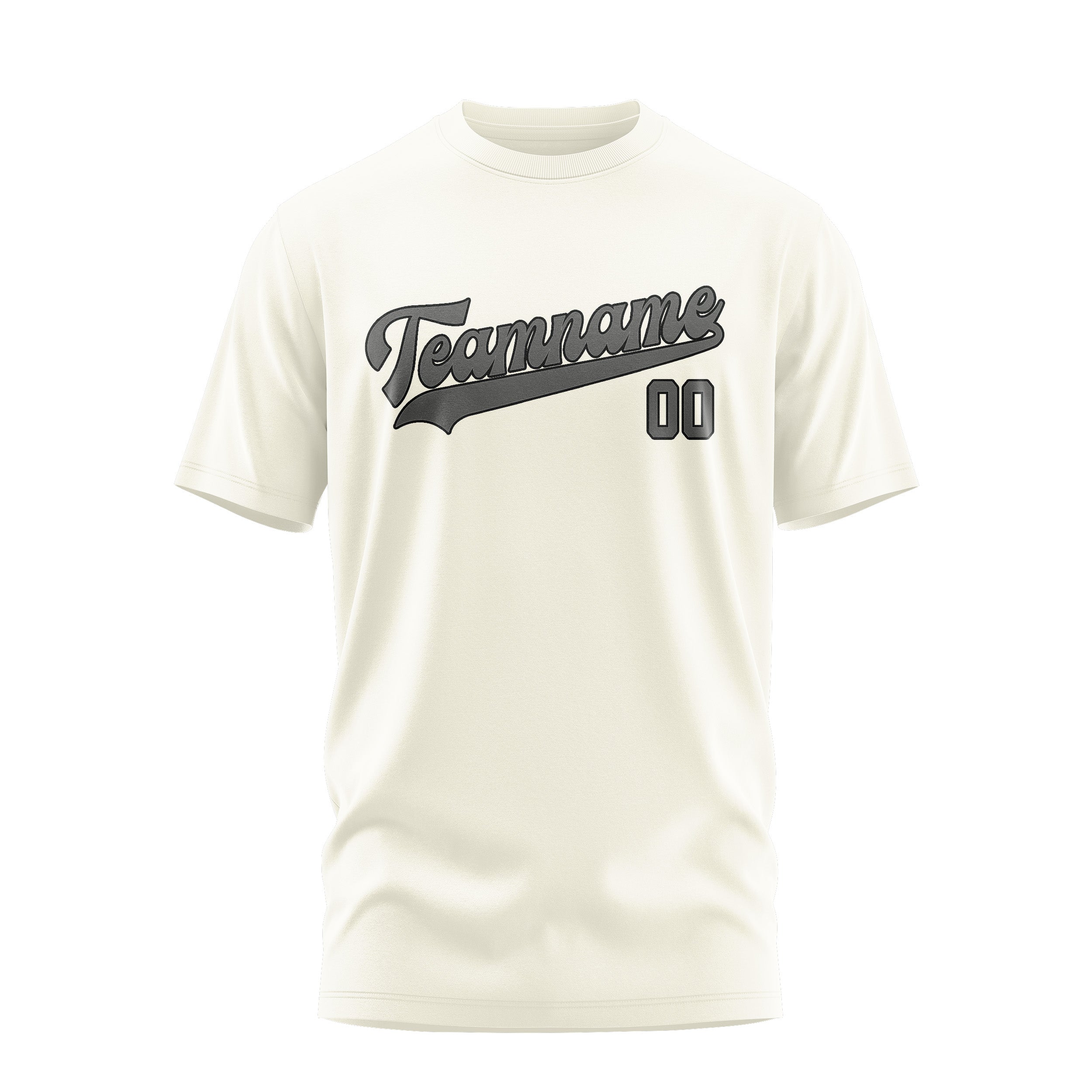Maßgeschneidertes Beige Dunkelgrau T-Shirt