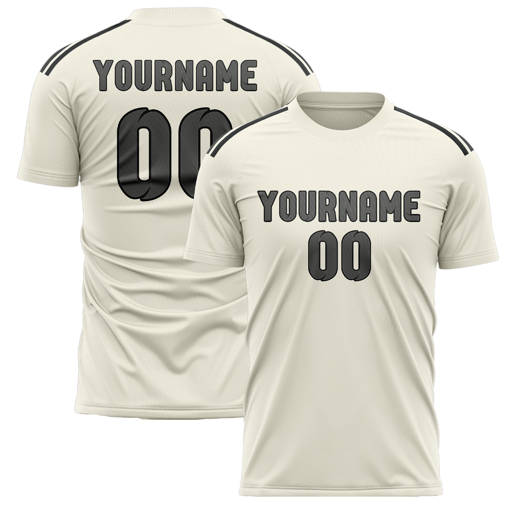 Benutzerdefiniertes Professionelles Beige Dunkelgrau Fußballtrikot