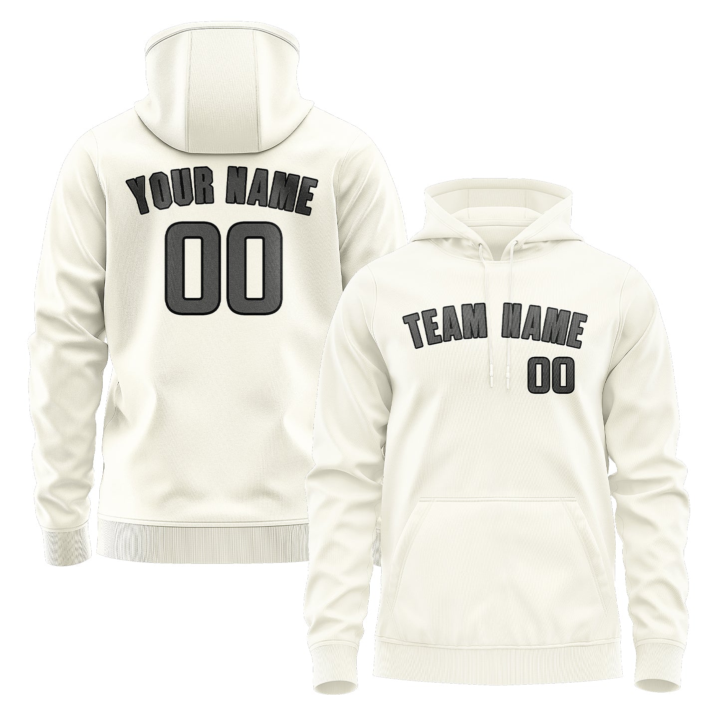 Maßgeschneidertes Beige Dunkelgrau Hoodie