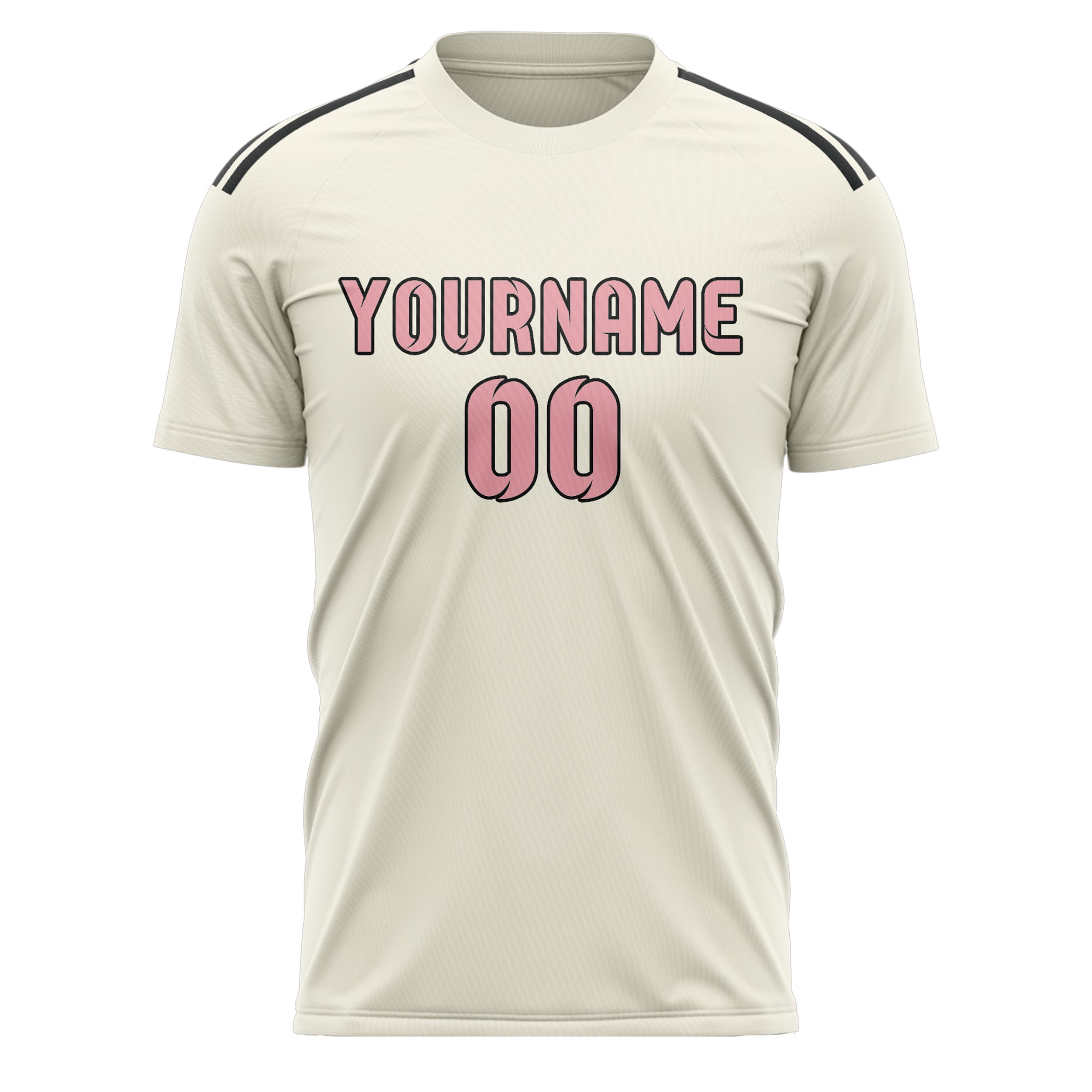 Benutzerdefiniertes Professionelles Beige Rosa Fußballtrikot