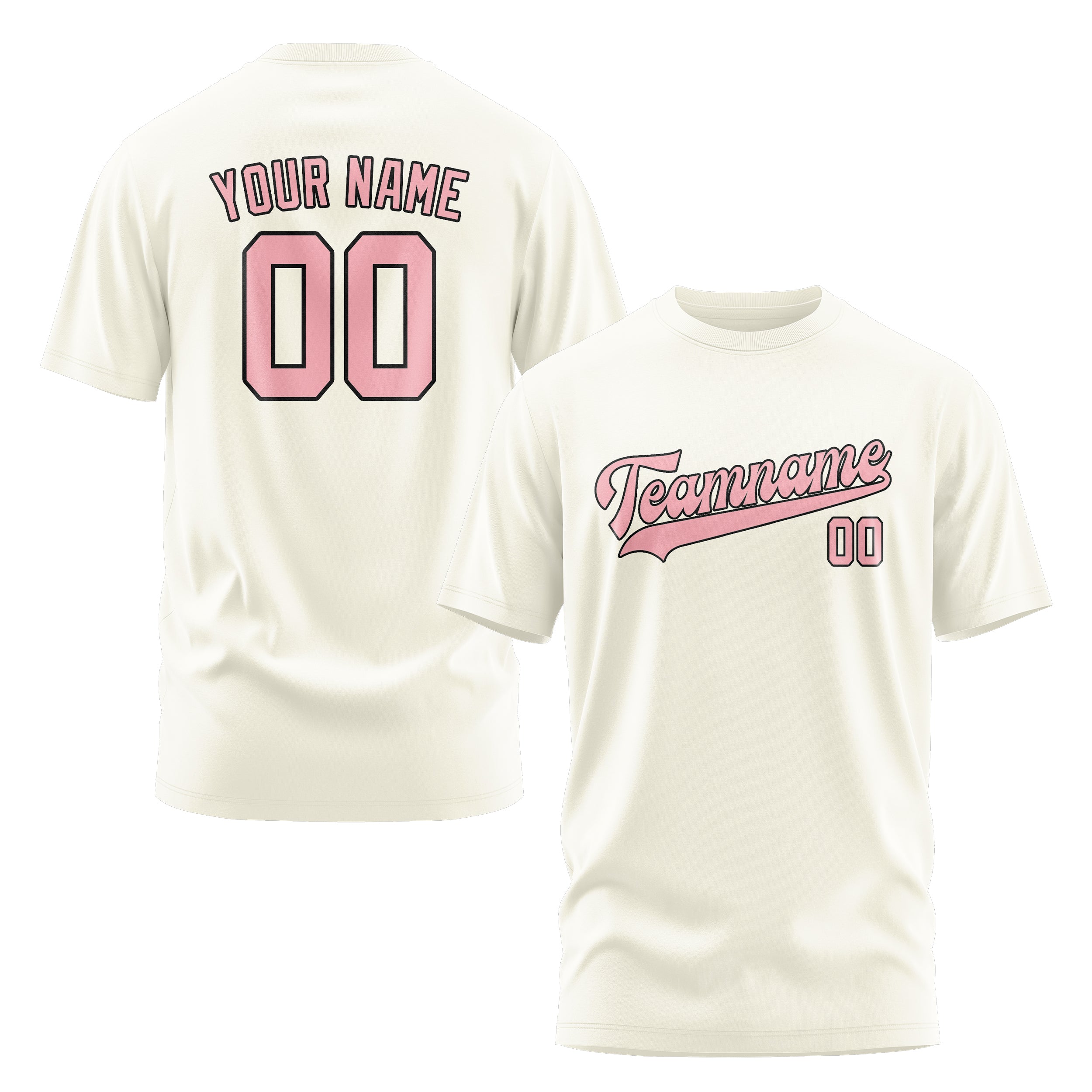 Maßgeschneidertes Beige Rosa T-Shirt
