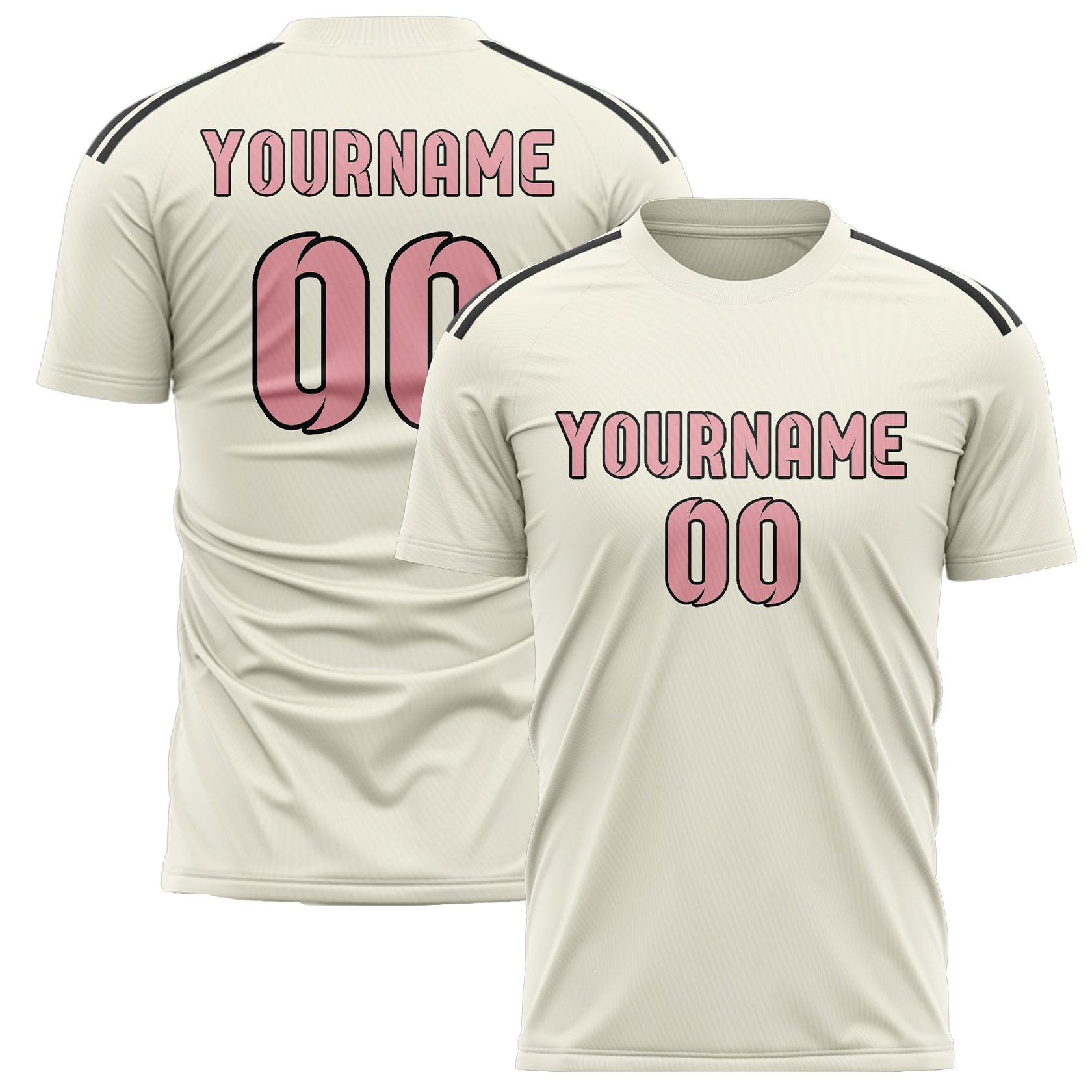 Benutzerdefiniertes Professionelles Beige Rosa Fußballtrikot