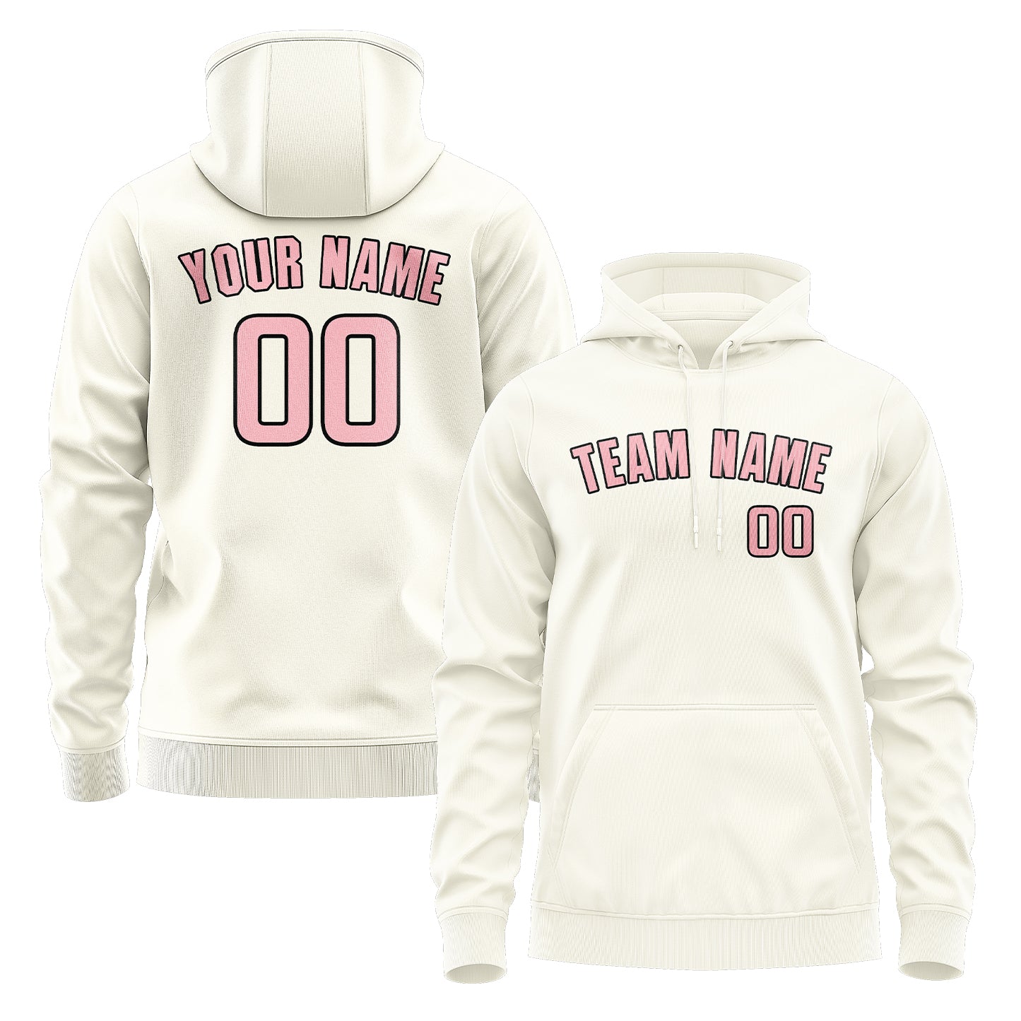 Maßgeschneidertes Beige Rosa Hoodie