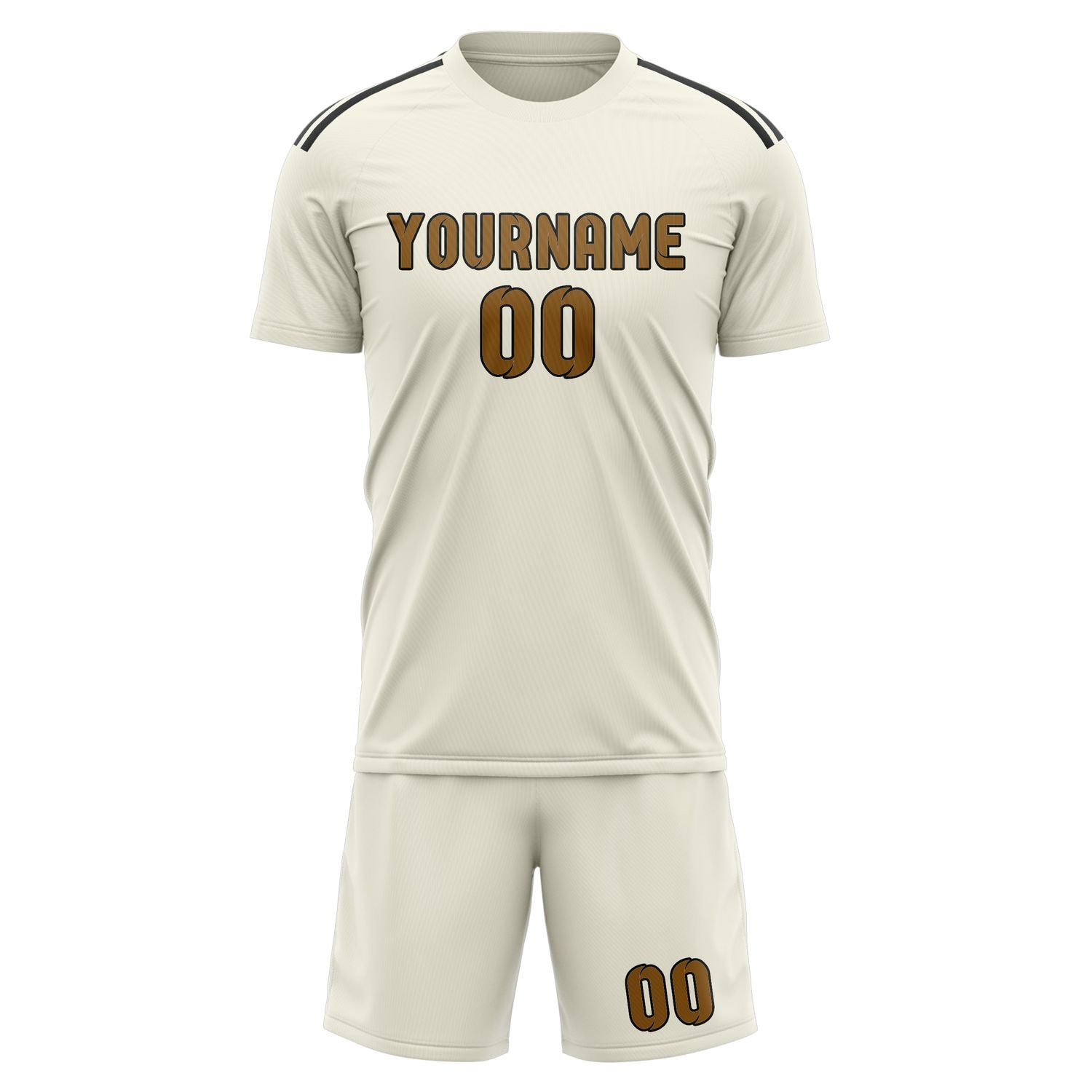 Maßgeschneidertes Professionelles Beige Khaki Fußballtrikot-Set