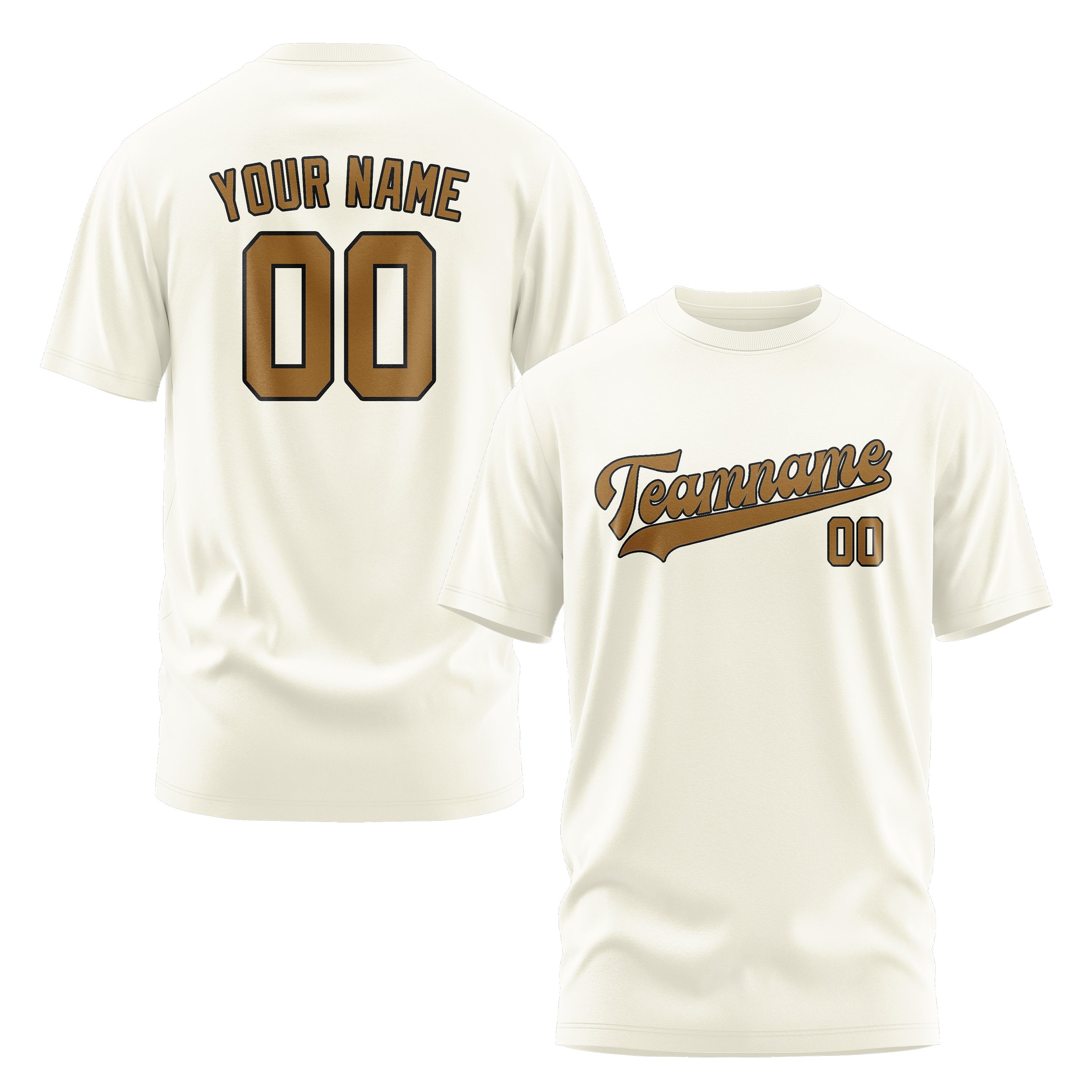 Maßgeschneidertes Beige Khaki T-Shirt
