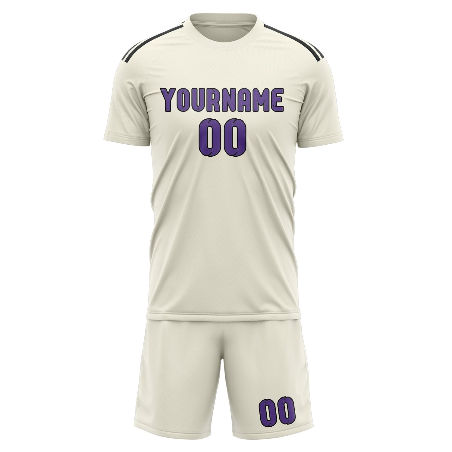 Maßgeschneidertes Professionelles Beige Lavendel Fußballtrikot-Set