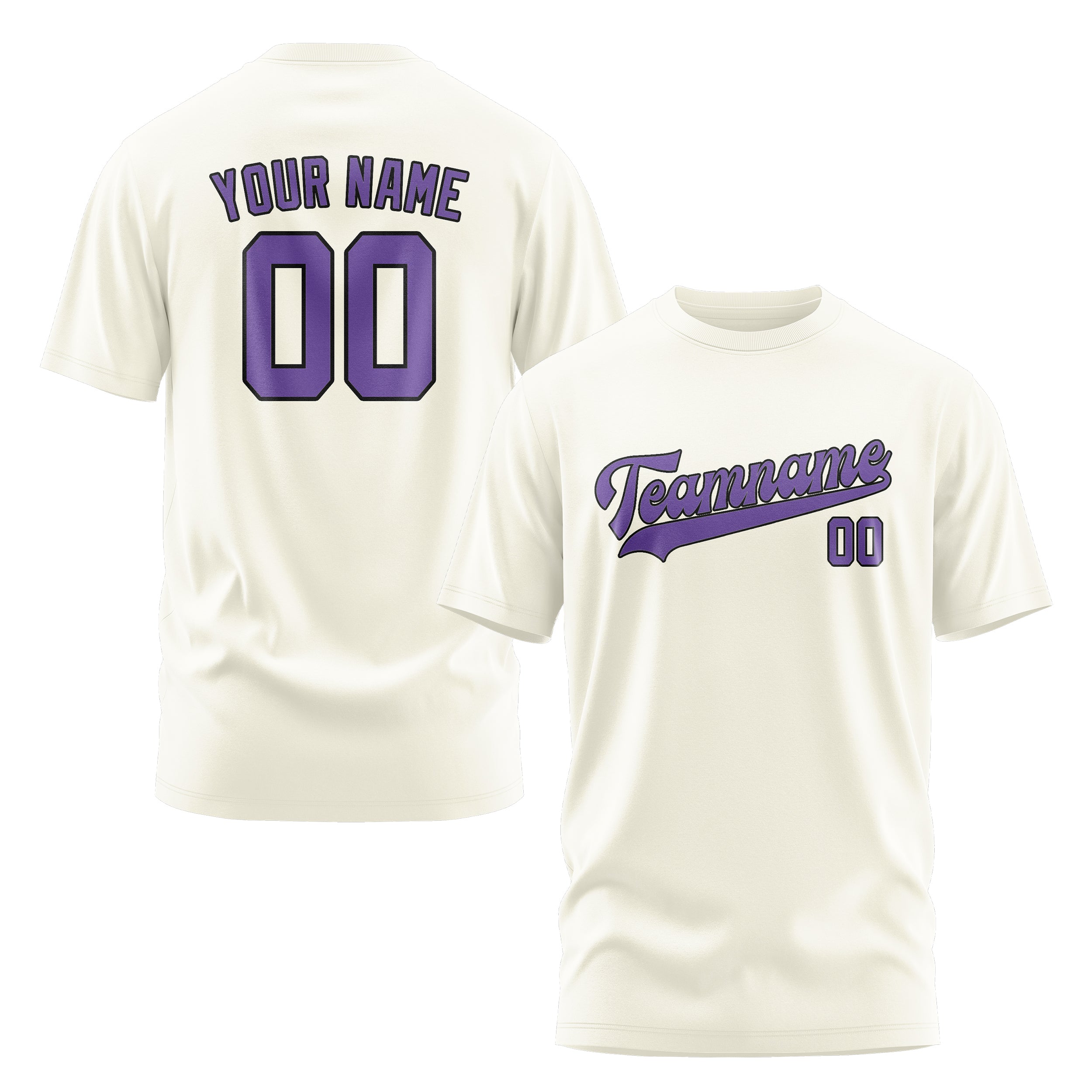 Maßgeschneidertes Beige Lavendel T-Shirt