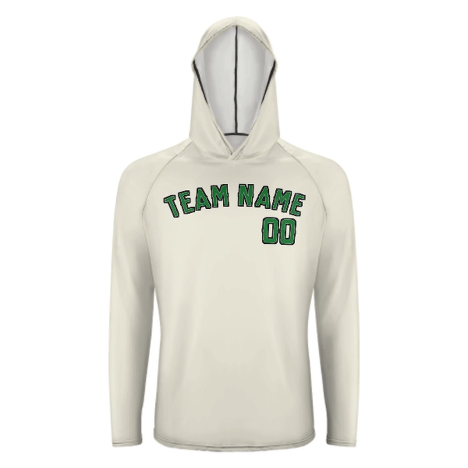 Maßgeschneidertes Beige Smaragdgrün UV-Hoodie