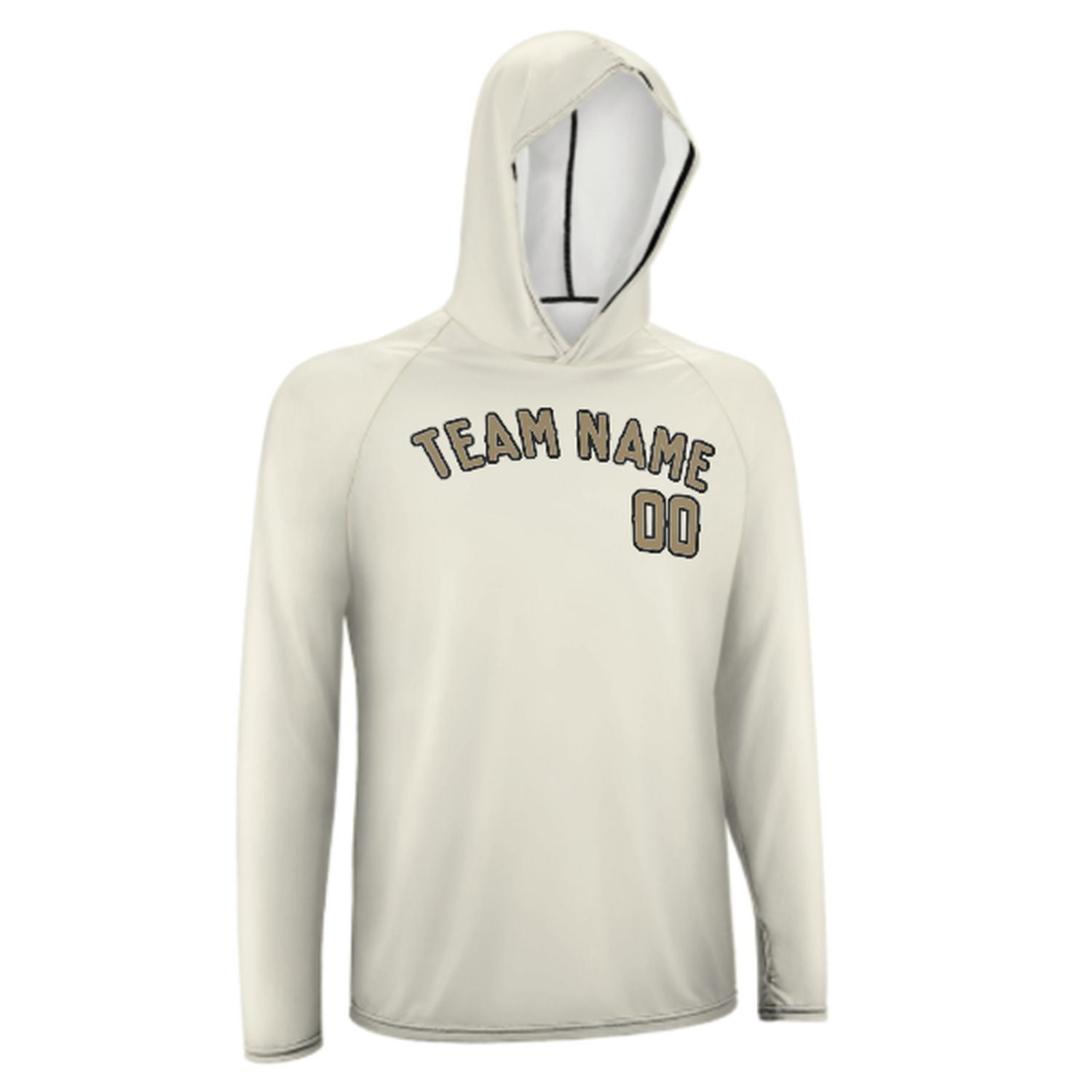 Maßgeschneidertes Beige Hellkhaki UV-Hoodie