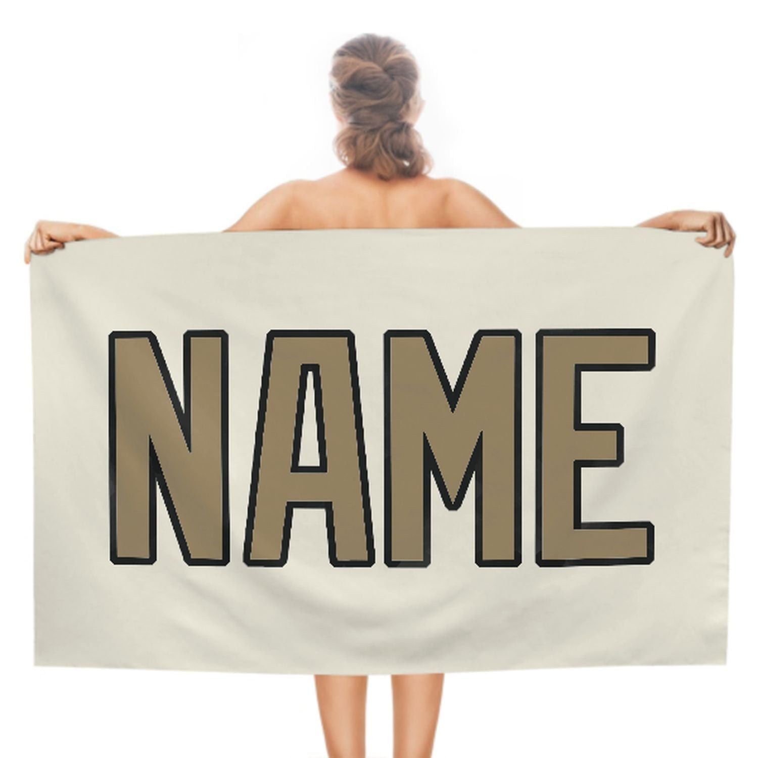 Maßgeschneidertes Beige Hellkhaki Strandtuch