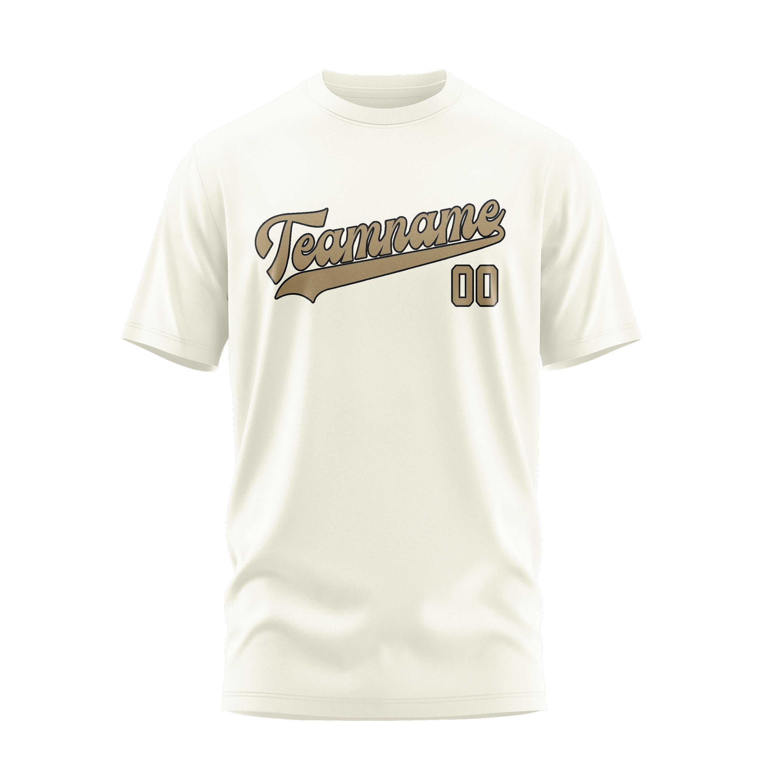 Maßgeschneidertes Beige Hellkhaki T-Shirt