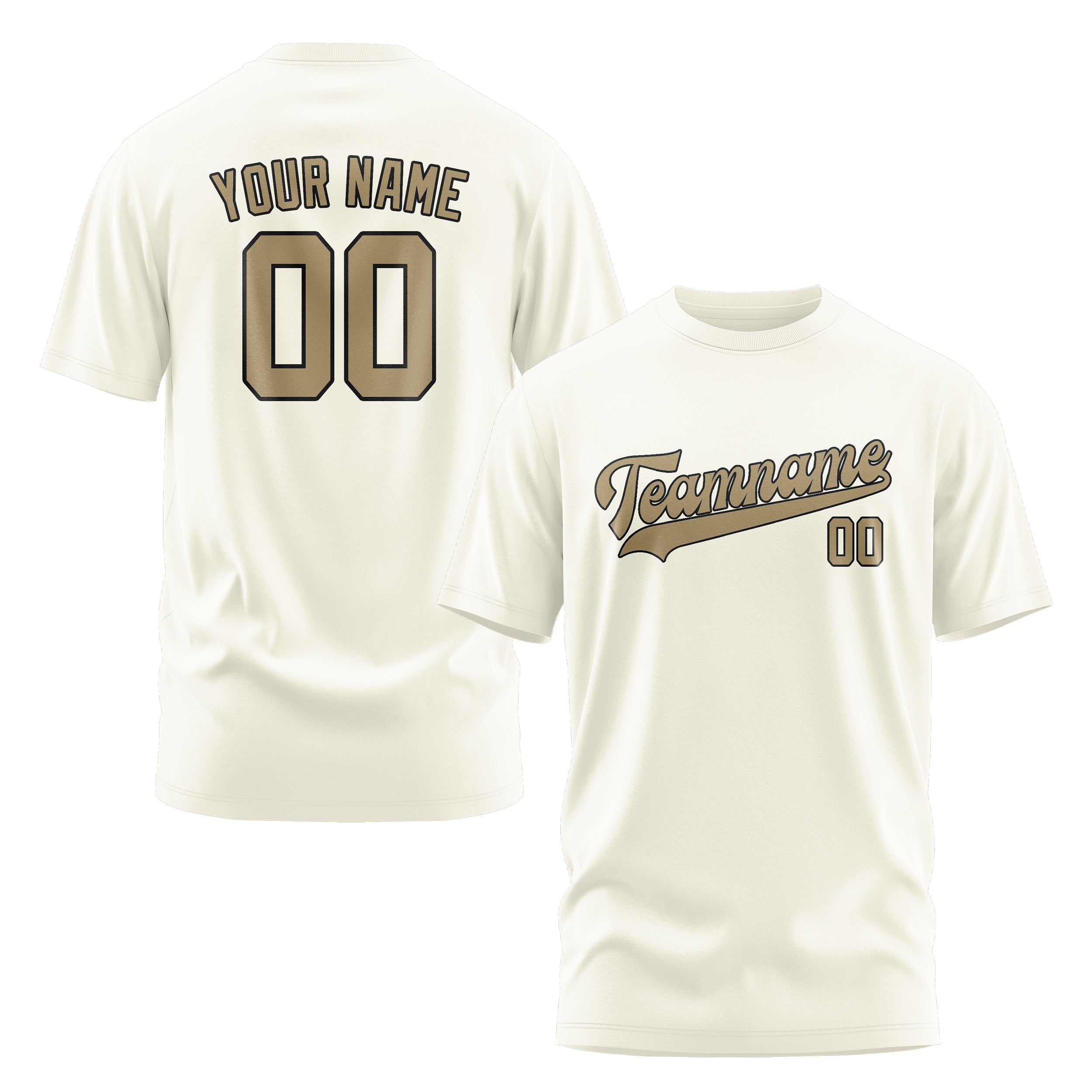 Maßgeschneidertes Beige Hellkhaki T-Shirt