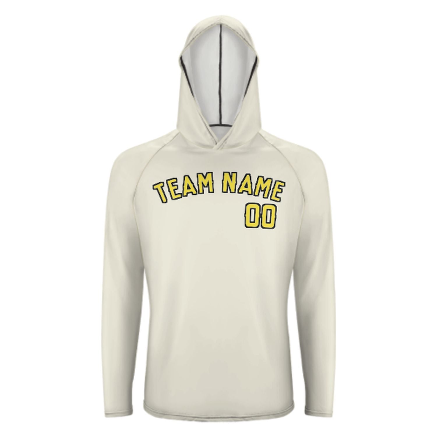 Maßgeschneidertes Beige Blassgelb UV-Hoodie