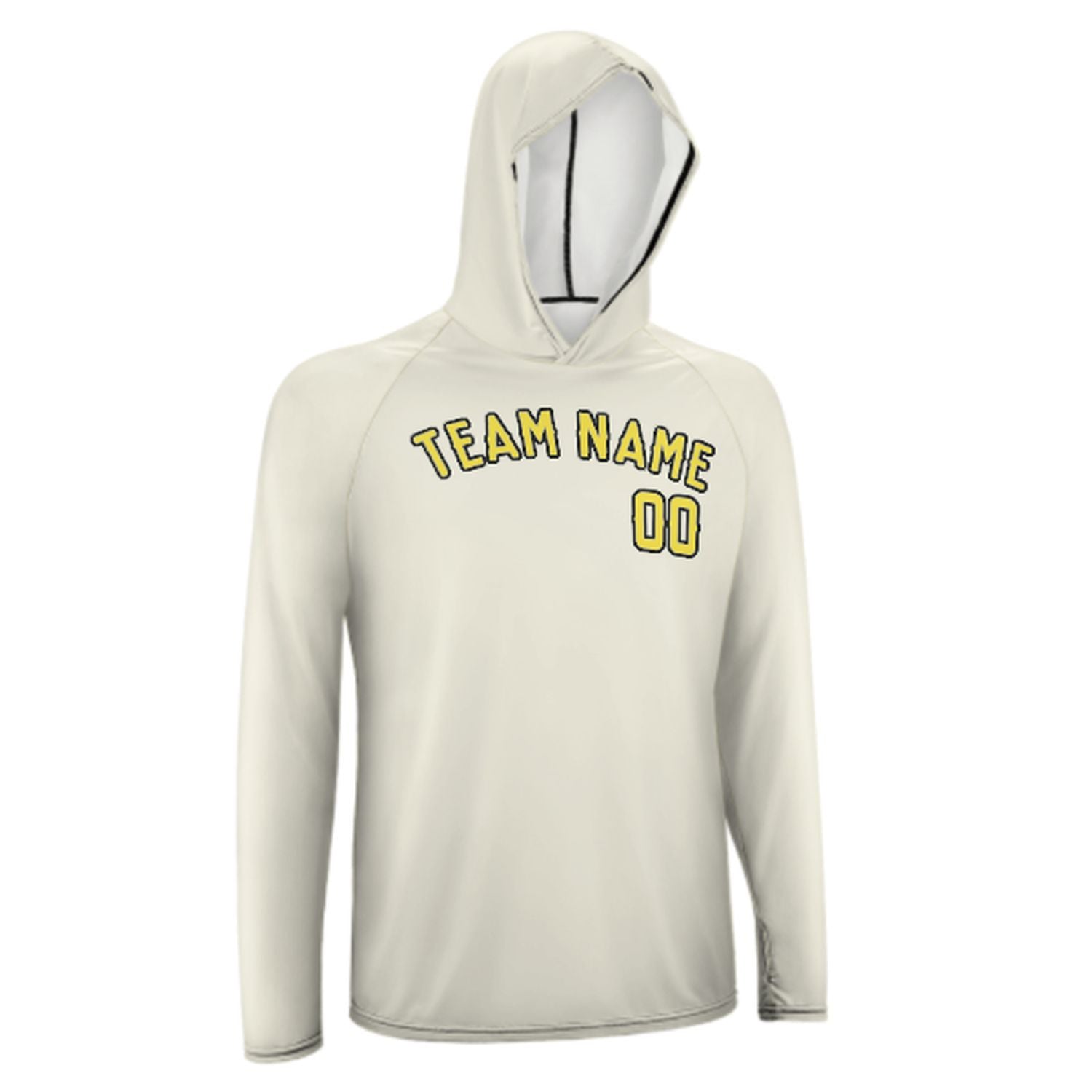 Maßgeschneidertes Beige Blassgelb UV-Hoodie