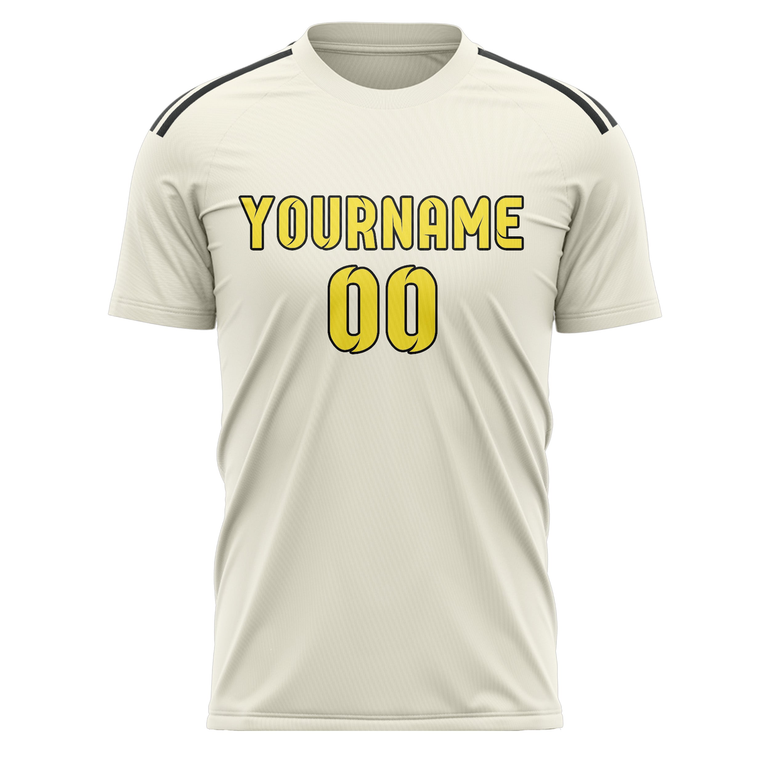 Benutzerdefiniertes Professionelles Beige Blassgelb Fußballtrikot