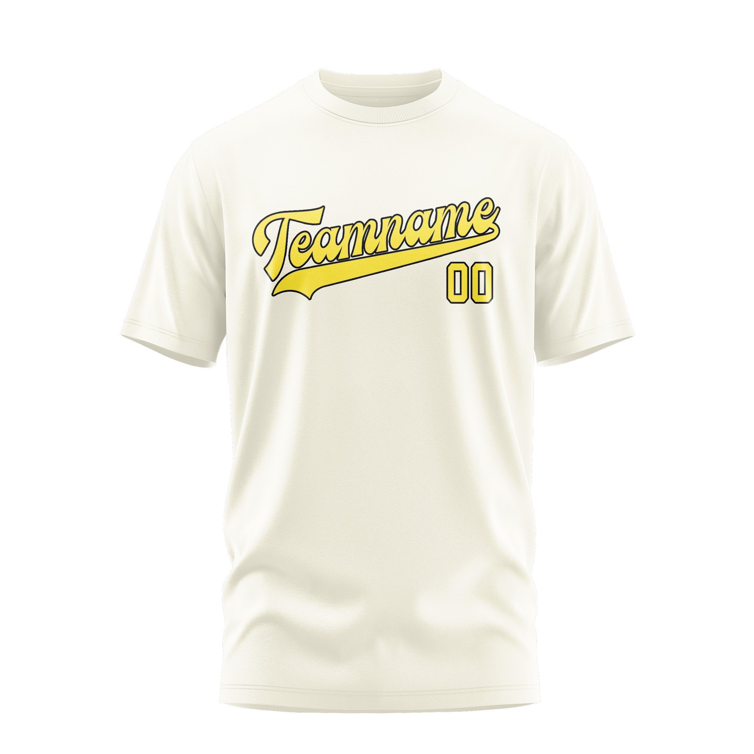 Maßgeschneidertes Beige Blassgelb T-Shirt