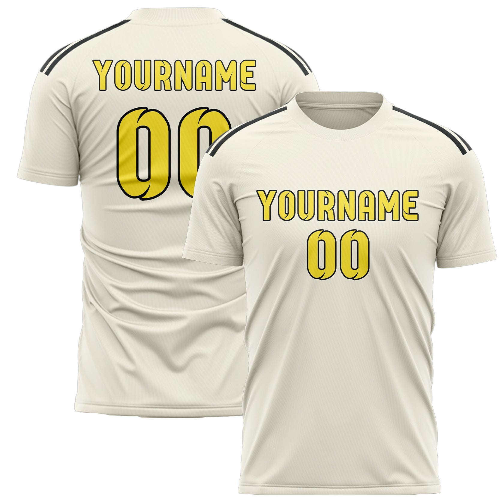 Benutzerdefiniertes Professionelles Beige Blassgelb Fußballtrikot