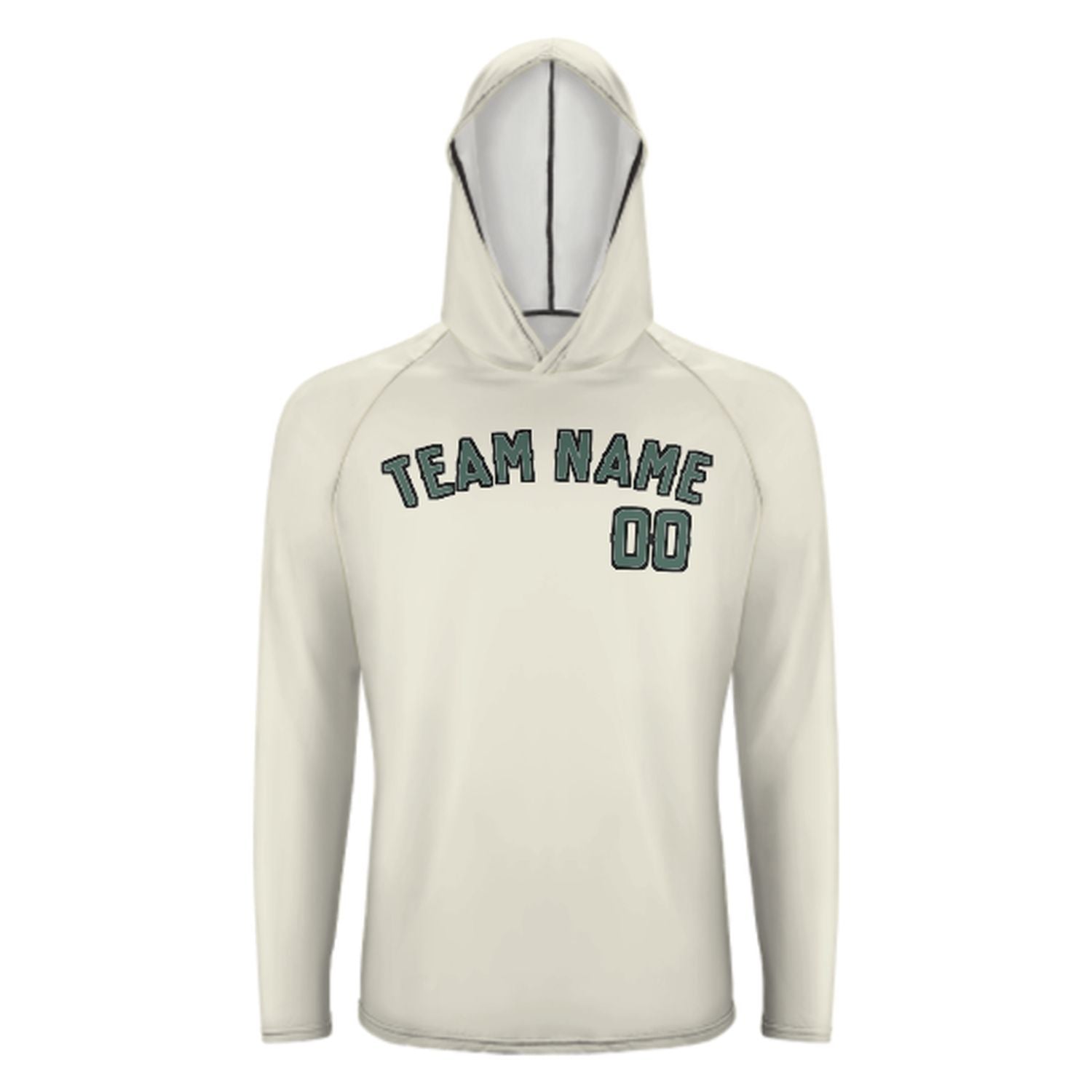Maßgeschneidertes Beige Blaugrün UV-Hoodie