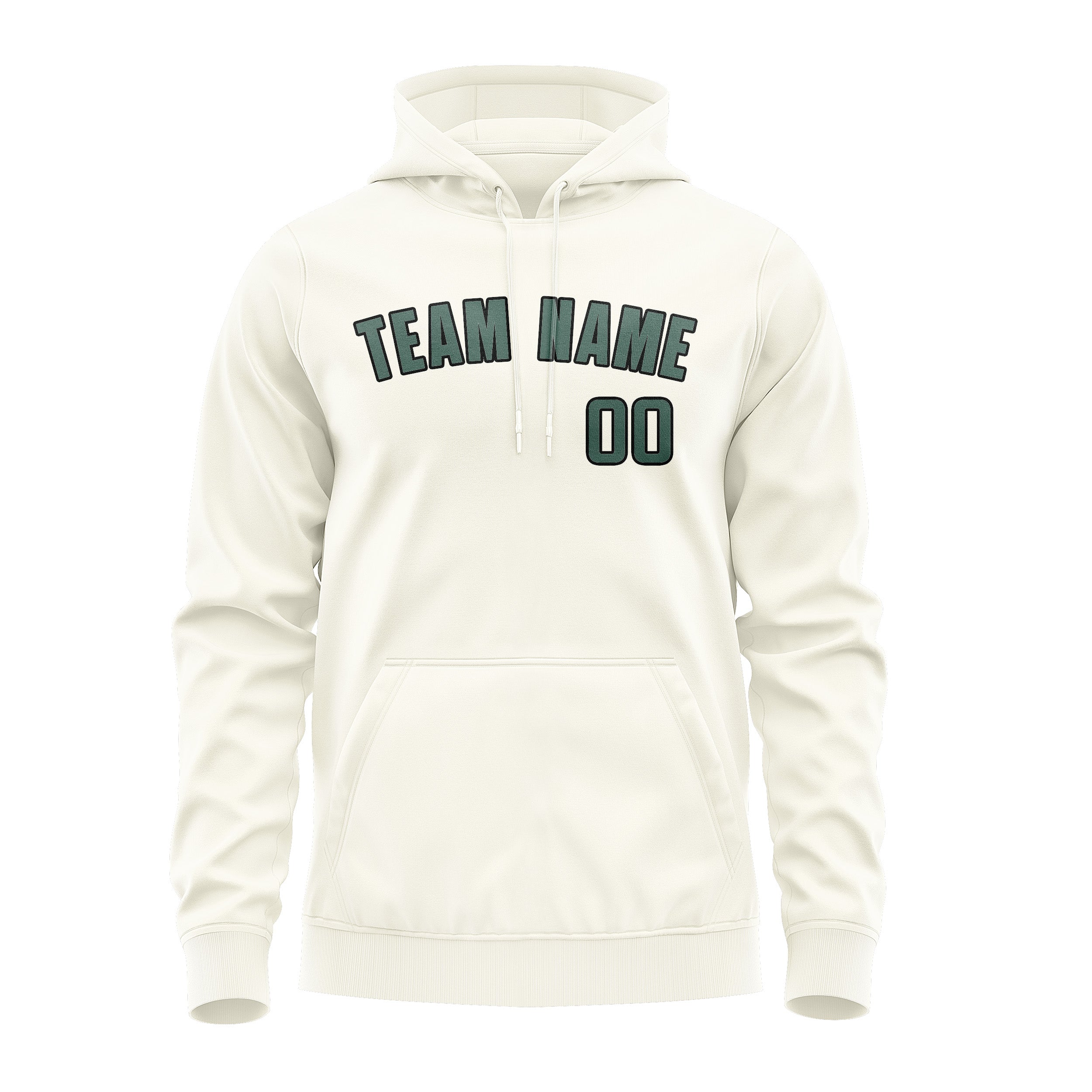 Maßgeschneidertes Beige Blaugrün Hoodie