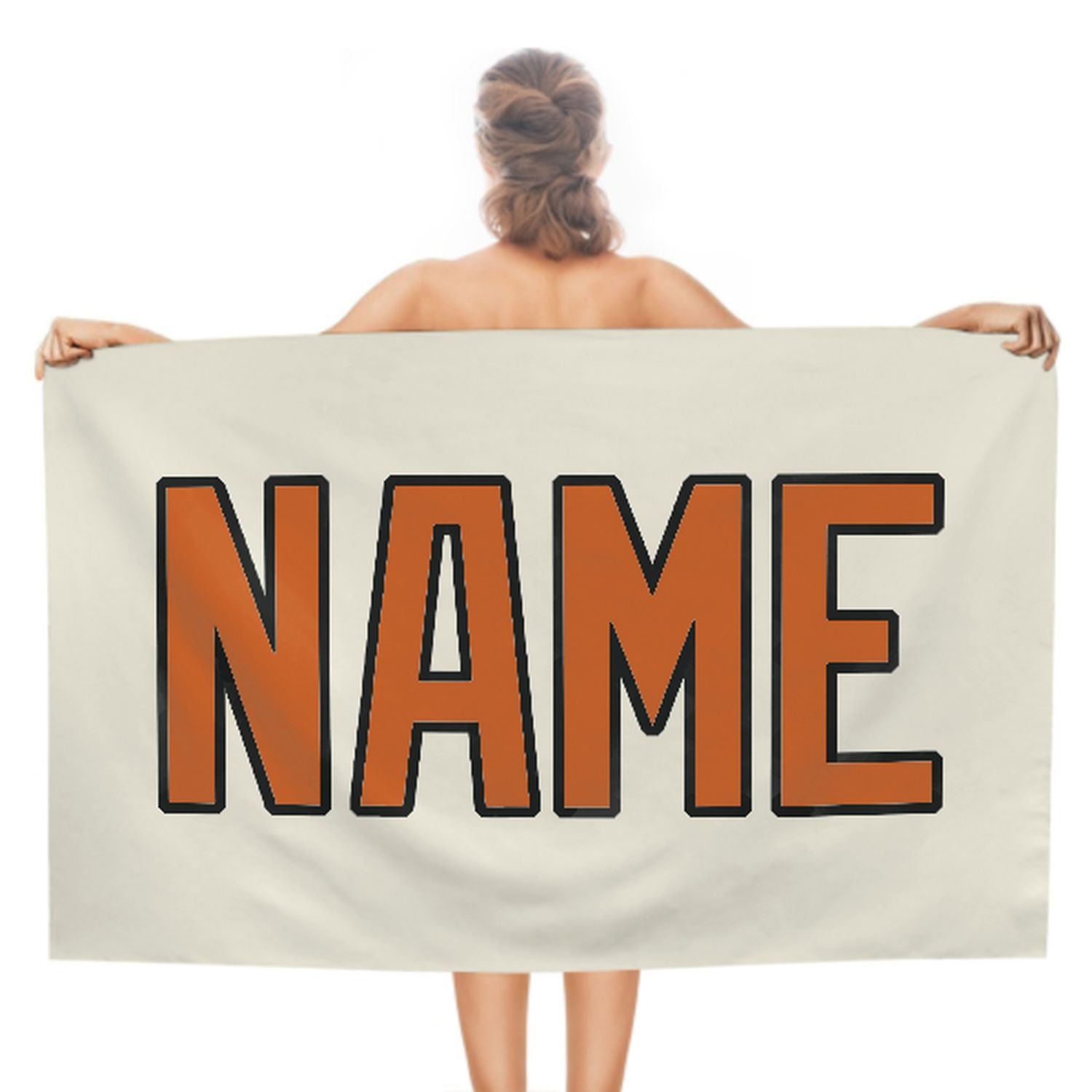 Maßgeschneidertes Beige Orange Strandtuch