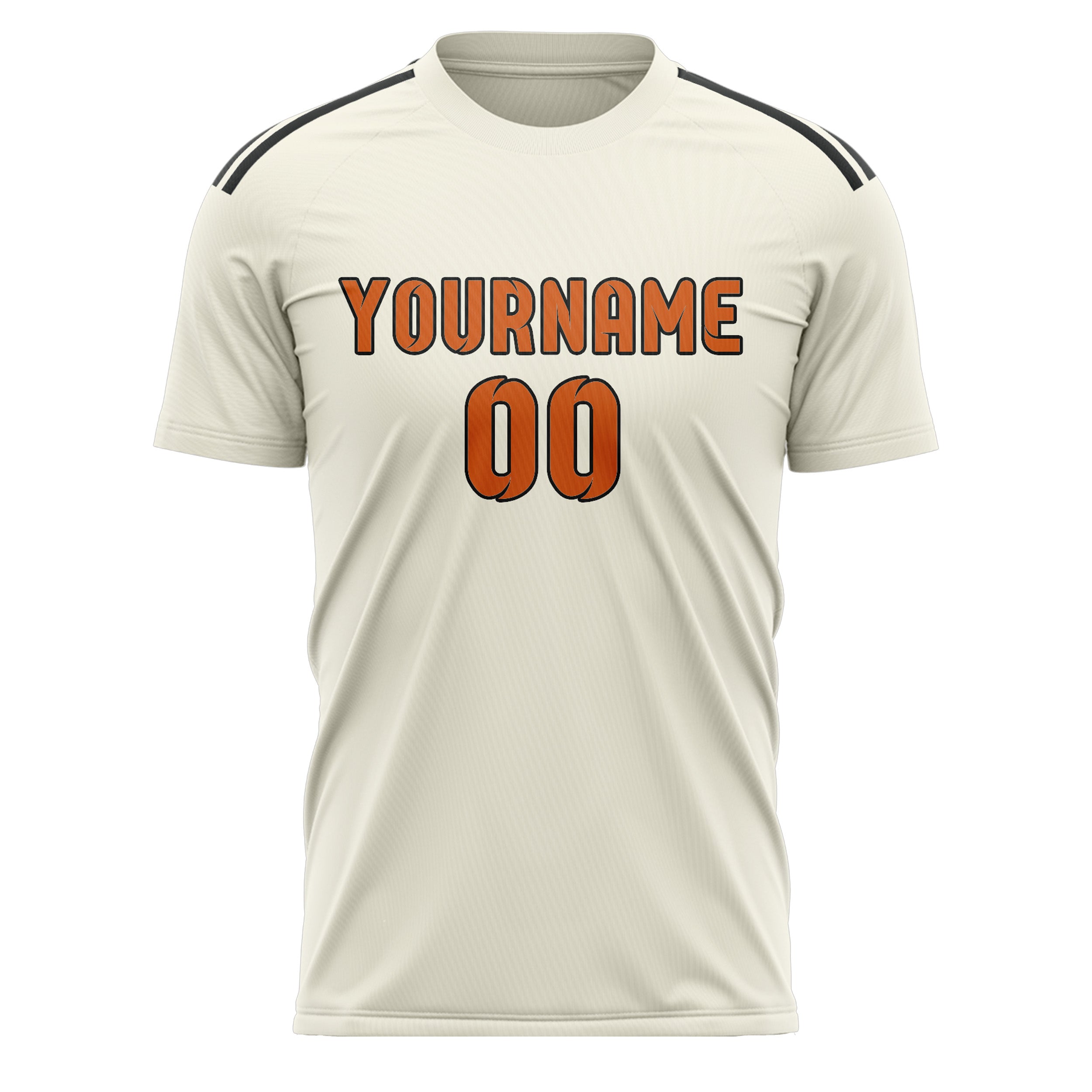 Benutzerdefiniertes Professionelles Beige Orange Fußballtrikot