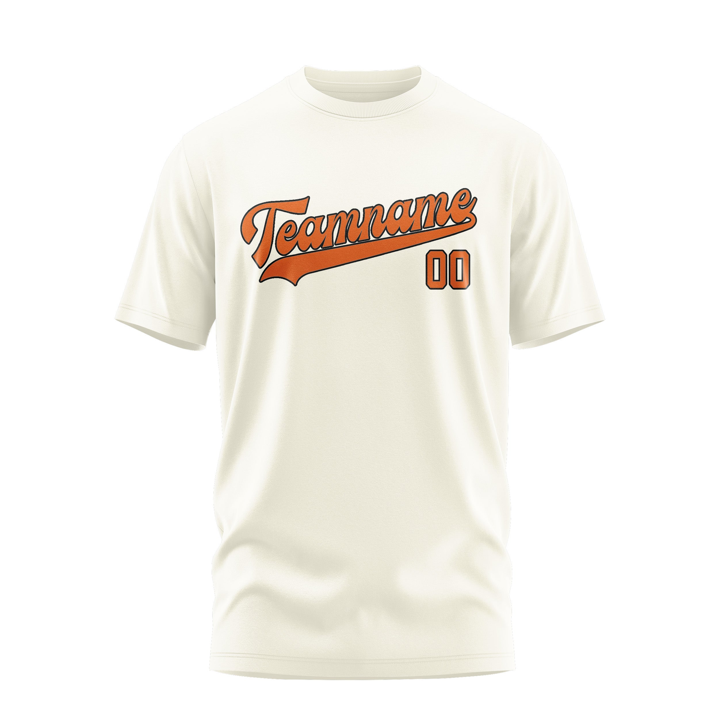 Maßgeschneidertes Beige Orange T-Shirt