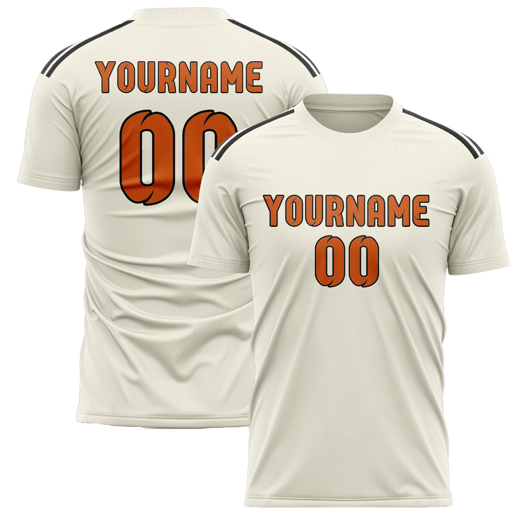Benutzerdefiniertes Professionelles Beige Orange Fußballtrikot