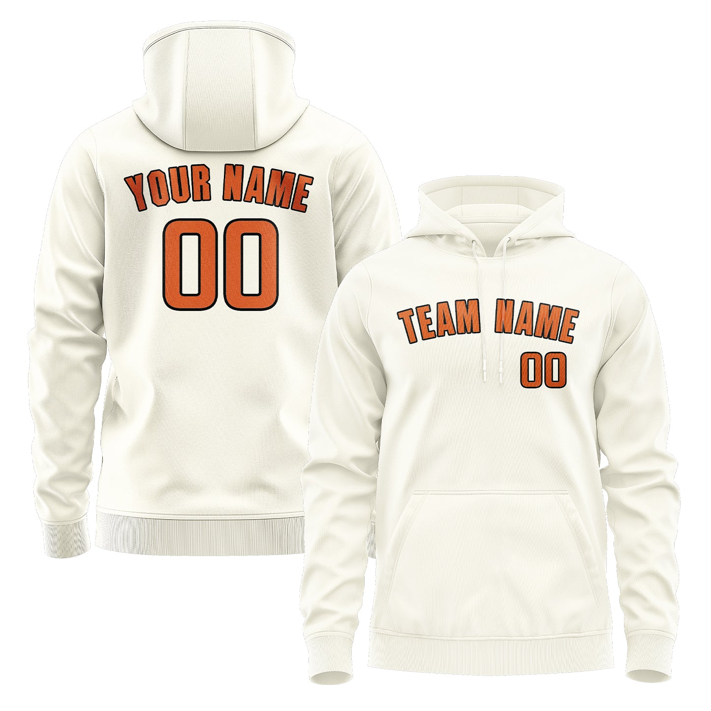 Maßgeschneidertes Beige Orange Hoodie