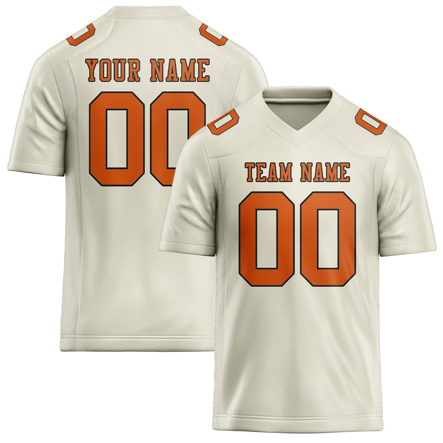 Maillot de rugby professionnel personnalisé beige orange